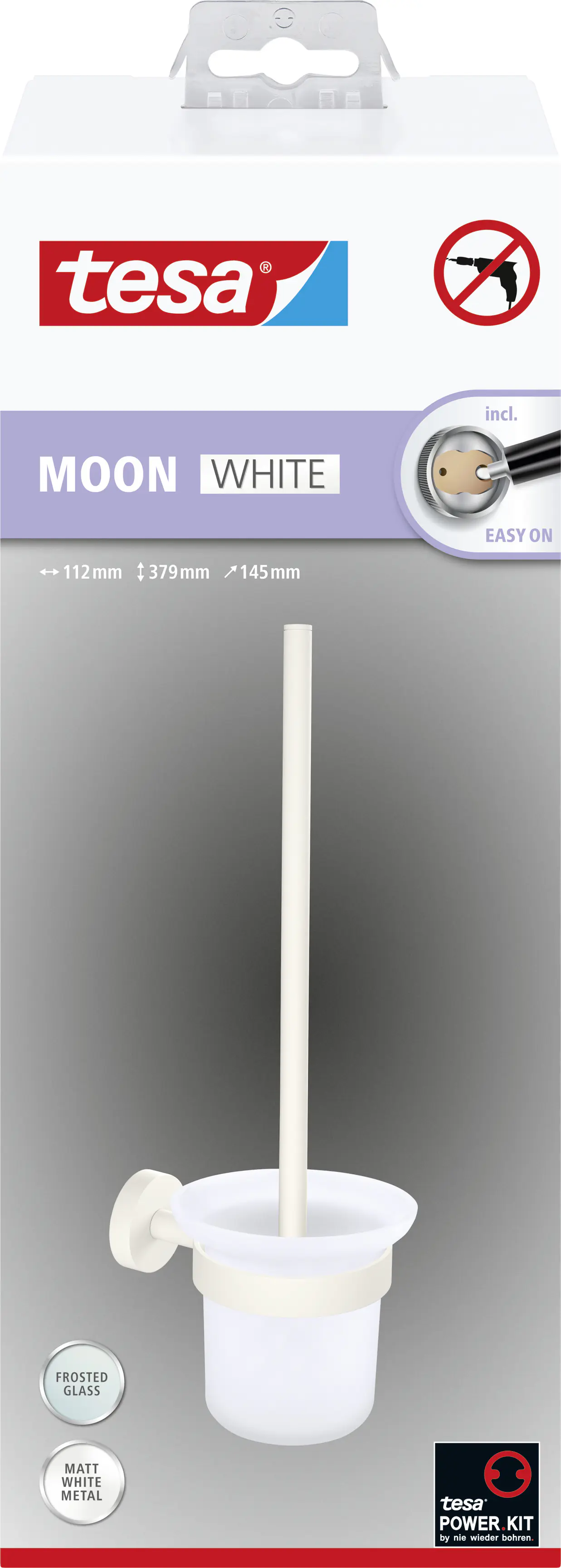 Tesa WC-Bürstengarnitur MOON weiß