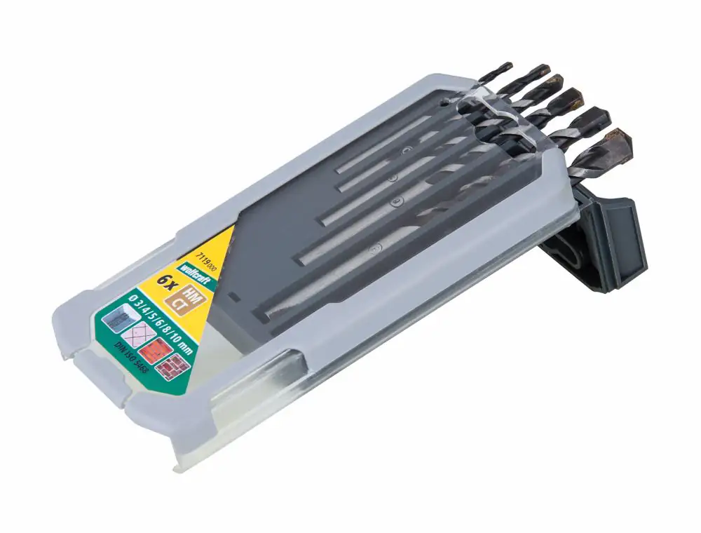 Wolfcraft Betonbohrer-Set HM Professional 6-teilig Ø 3 - 10 mm Rundschaft