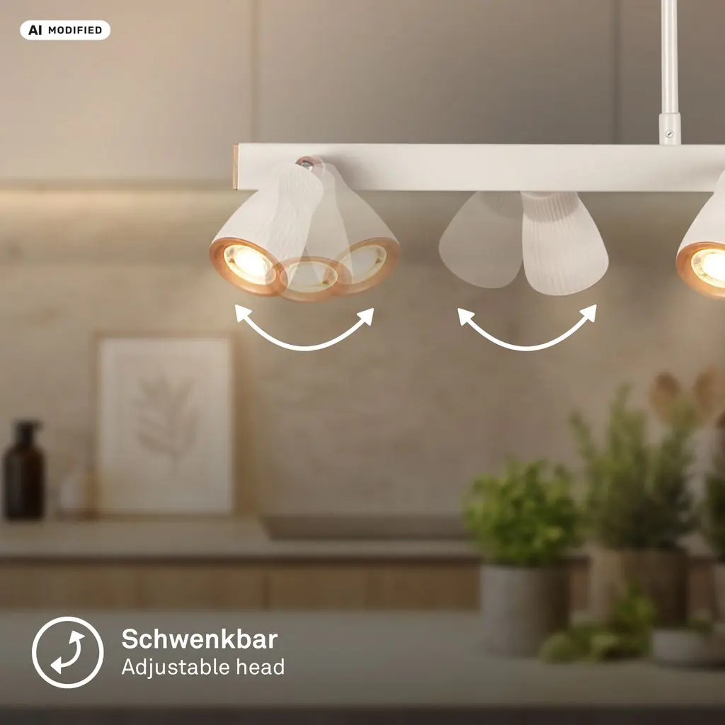 Briloner LED-Pendelleuchte RIFF 6-flammig 80,5 x 120 cm 21W hellgrau warmweiß
