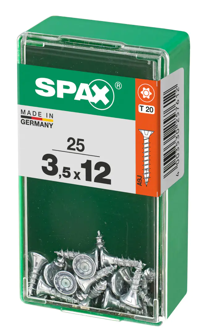 Spax Universalschrauben 3.5 x 12 mm TX 20 Senkkopf - 25 Stk.