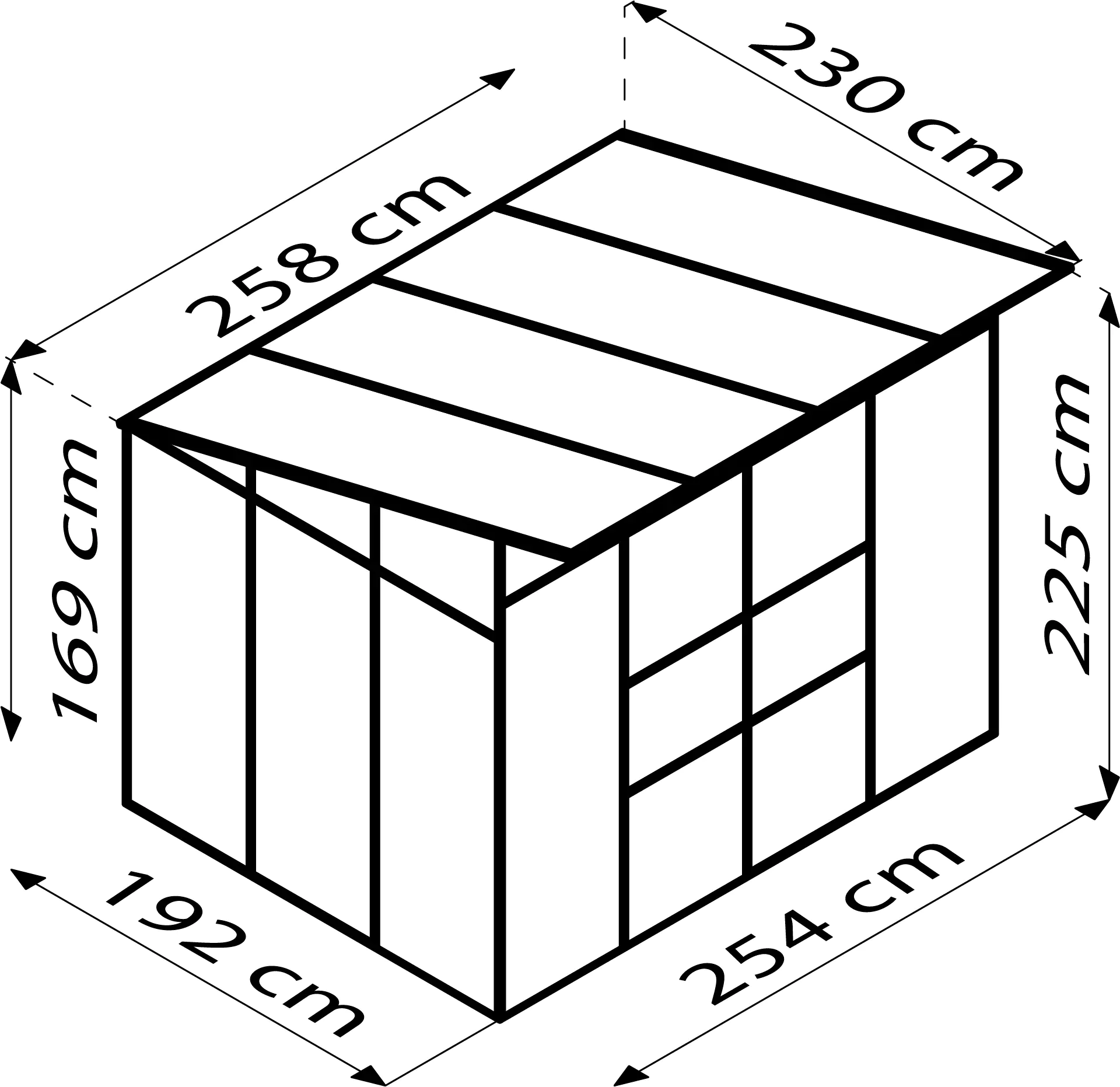 Vitavia Gewächshaus Freya 5900 254 x 192 cm 6 mm Hohlkammerplatten
