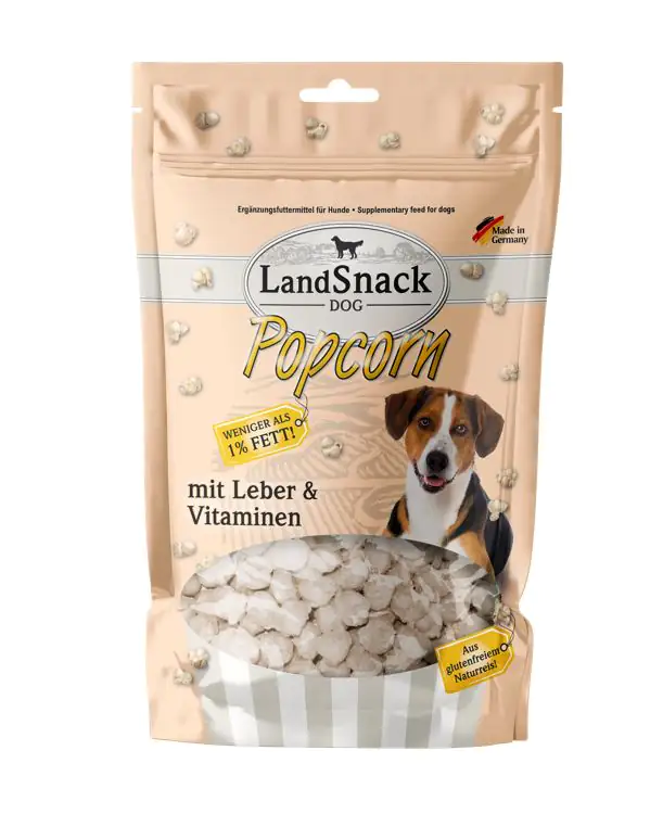 LandSnack Dog Popcorn mit Leber und Vitaminen 100g