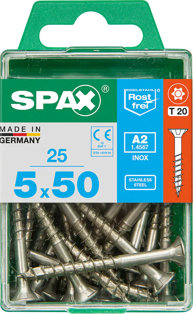 Spax Universalschrauben 5.0 x 50 mm TX 20 Senkkopf - 25 Stk.