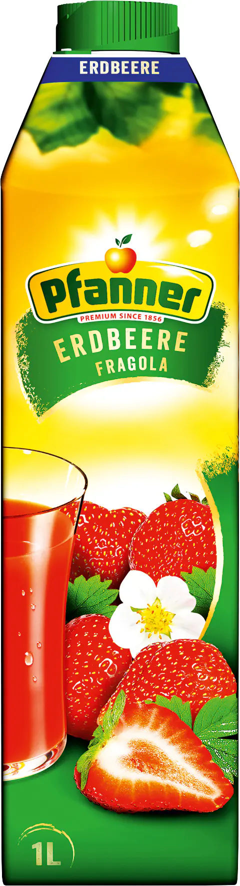 Pfanner Erdbeergetränk 30% 1 l mit Erdbeermark