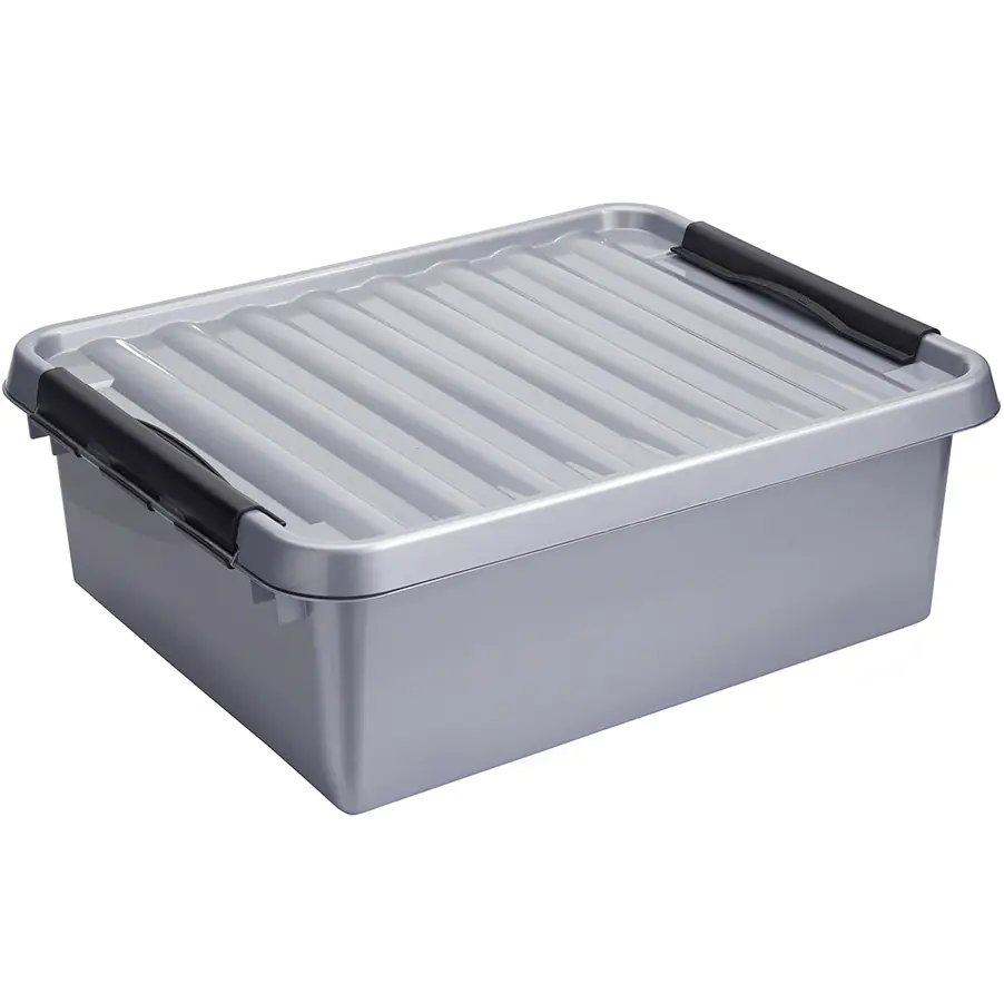Sunware Aufbewahrungsbox Q-line 25L metallfarbig schwarz 50 x 40 x 18 cm Sunware Aufbewahrungsbox Q-line 25L metallfarbig schwarz 50 x 40 x 18 cm