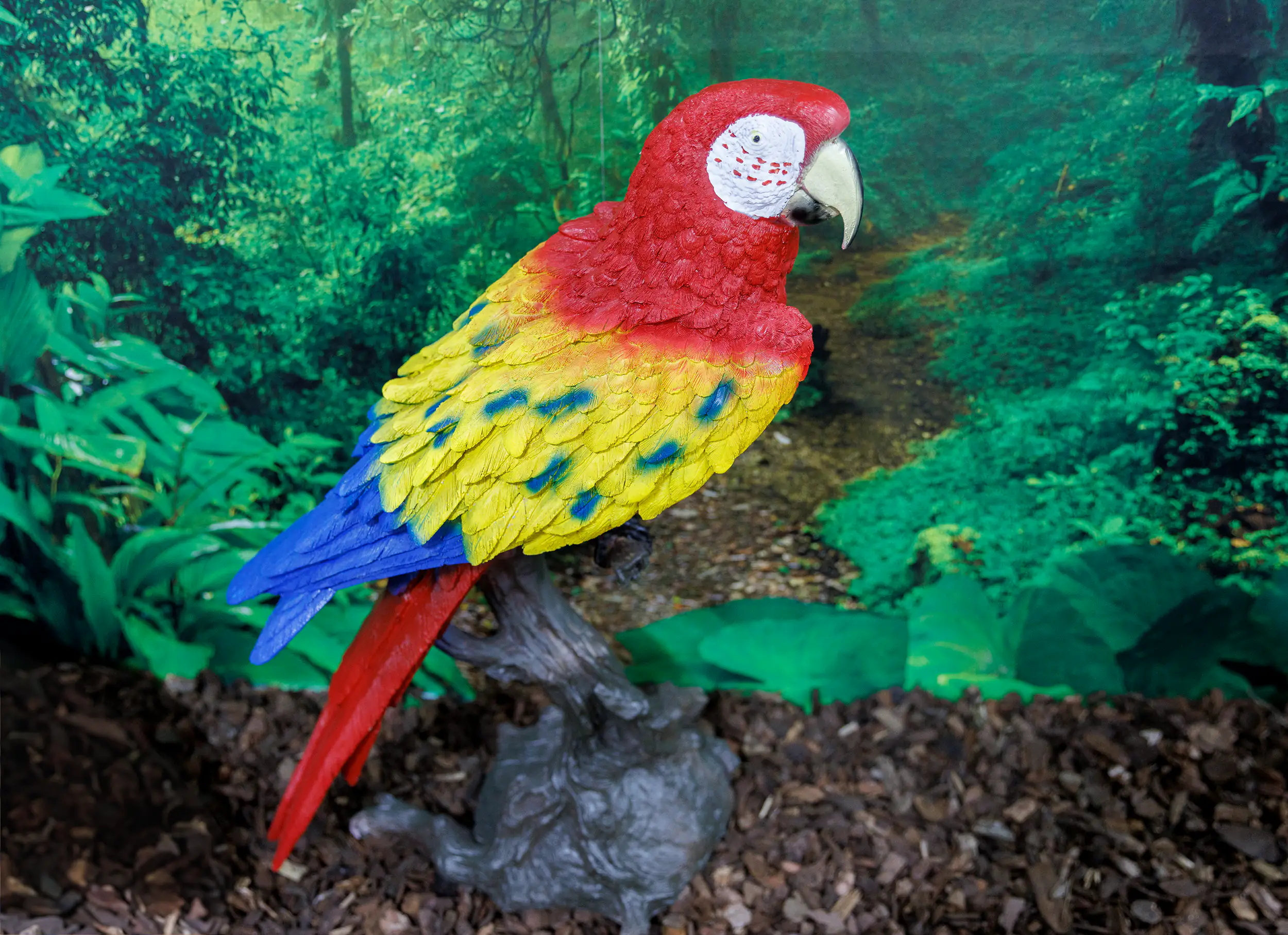 Dekofigur Papagei 66 x 40 cm rot