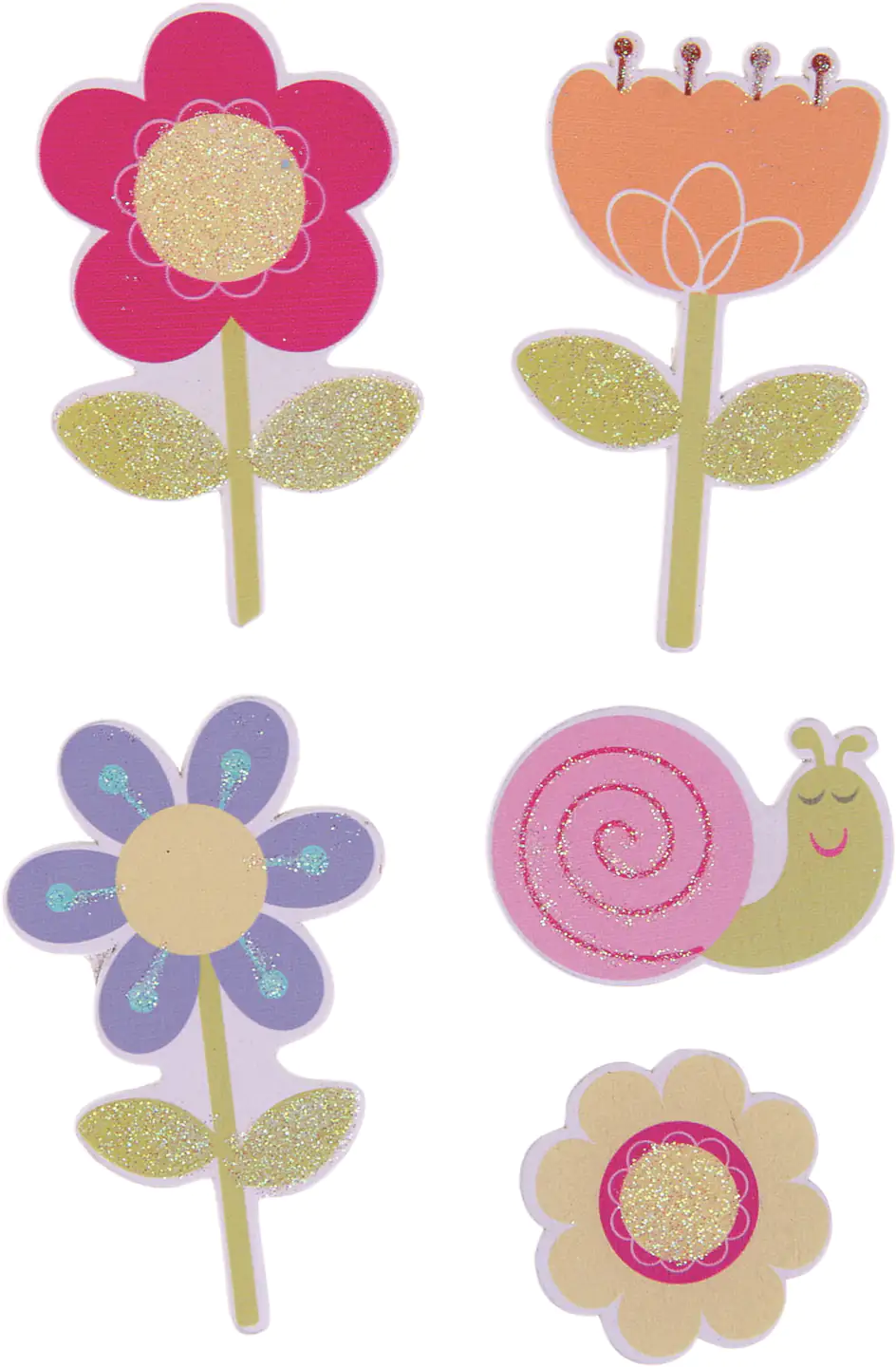 Glorex Holzsticker Blumen 3,5 - 6,5cm, 5 Stück Glorex Holzsticker Blumen 3,5 - 6,5cm, 5 Stück