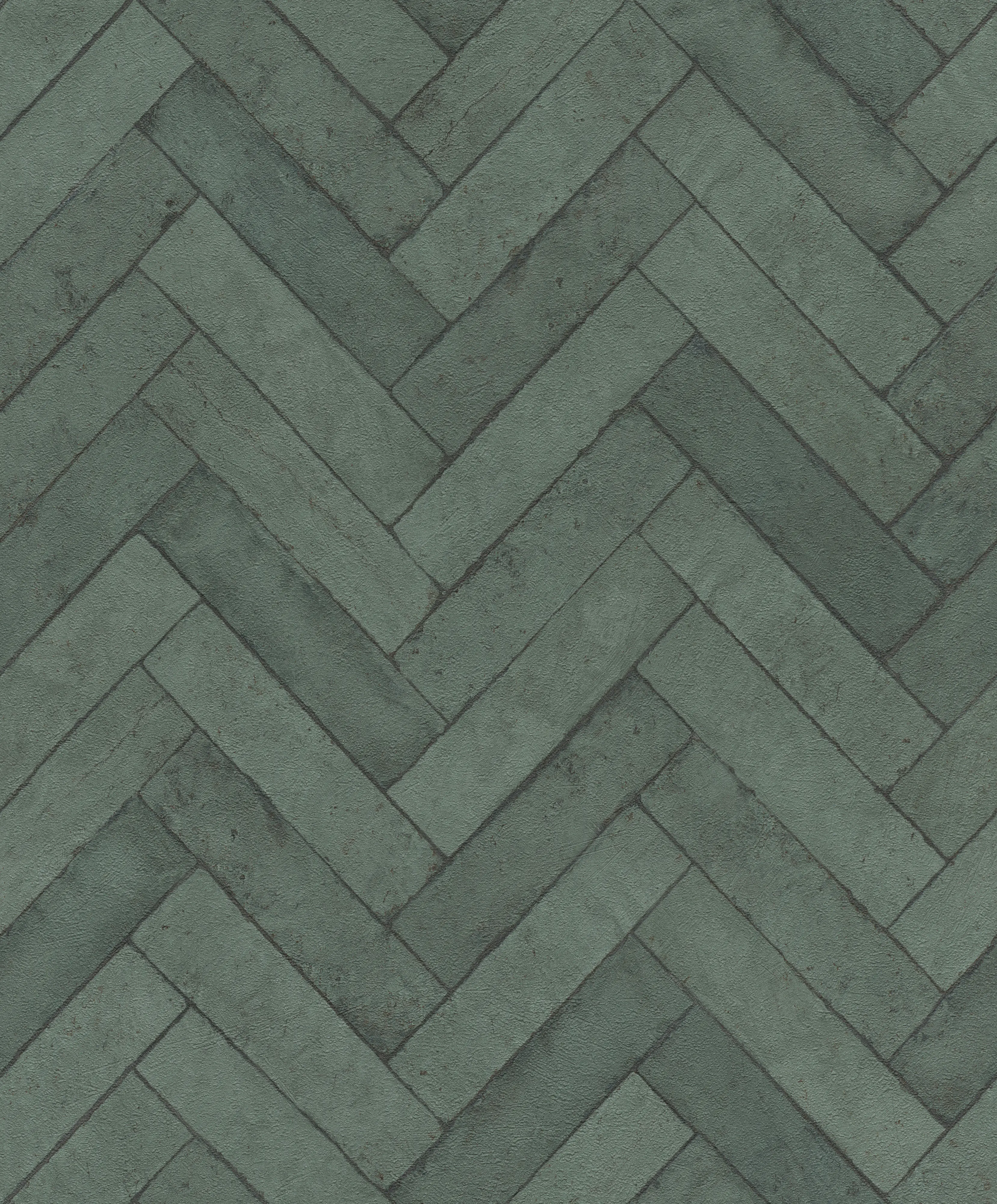 Rasch Vliestapete 499155 Grün-Flaschengrün Muster & Motive 10,05 m x 0,53 m