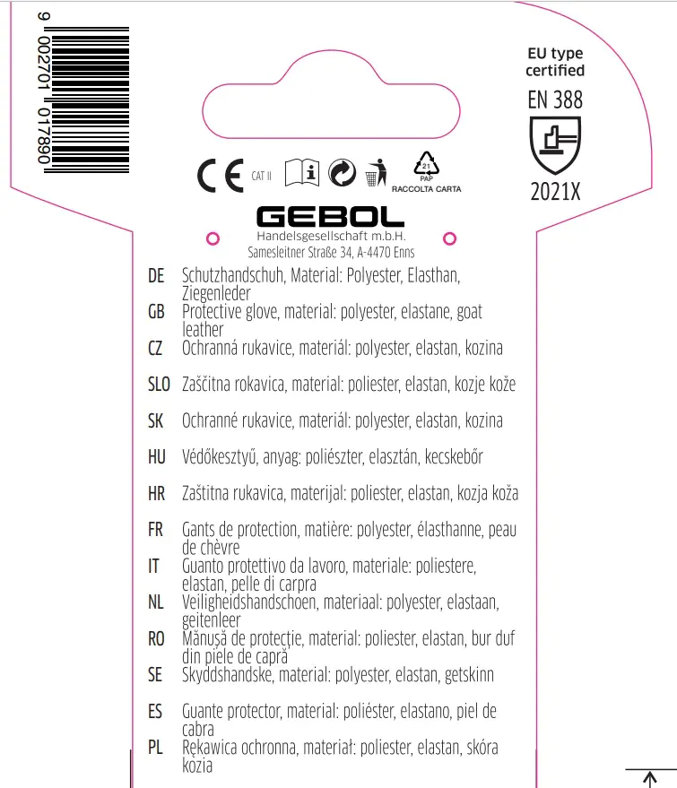 Gebol Handschuh Lonicera   Gebol Handschuh Lonicera