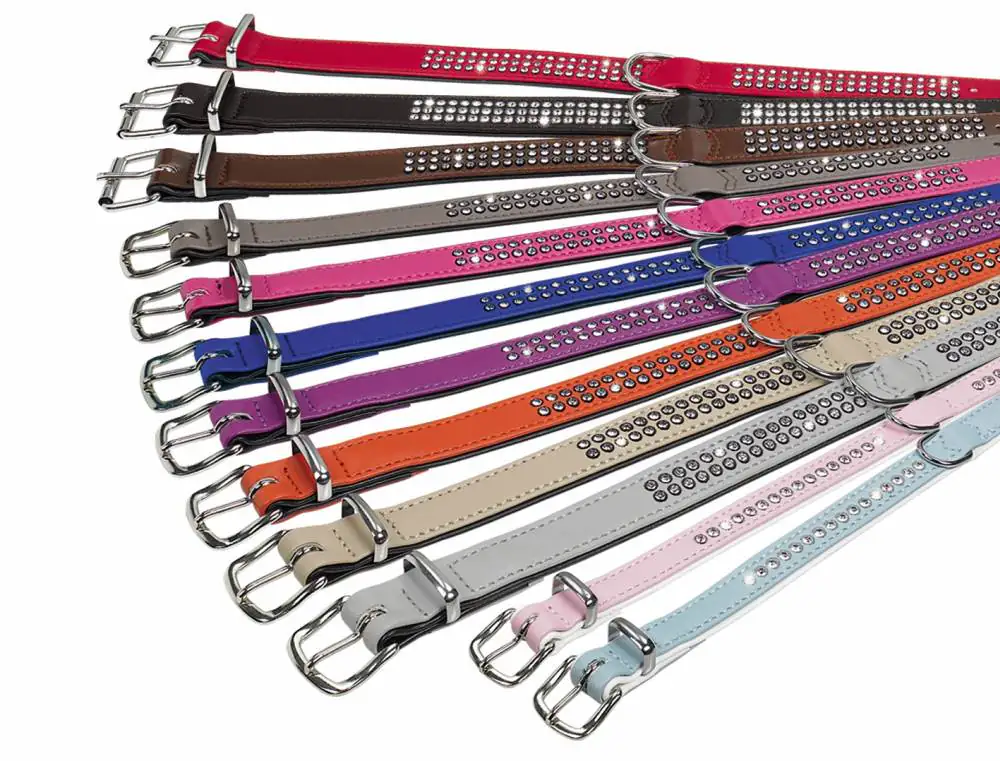 Nobby Halsband Crystal zweireihig schwarz