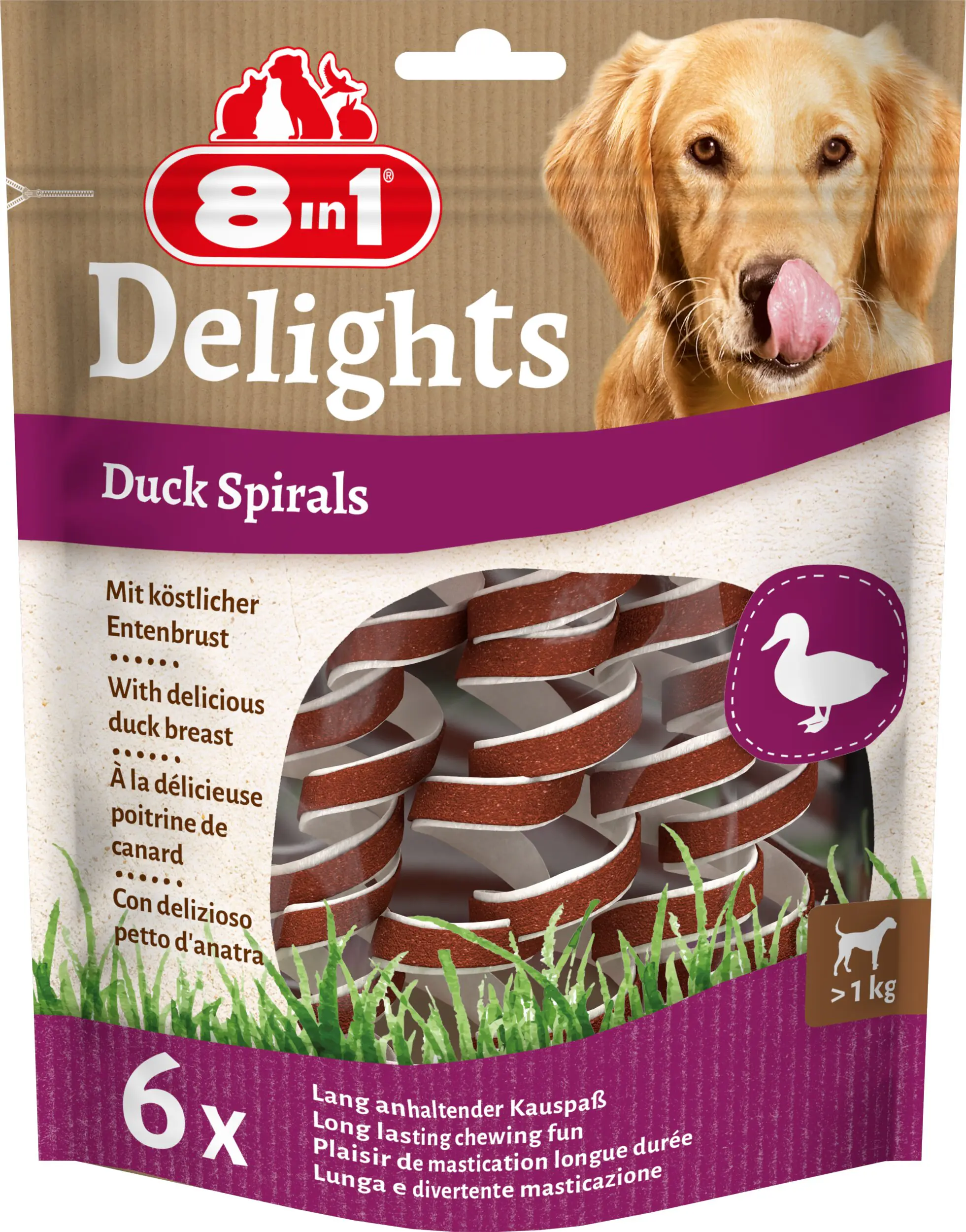 8in1 Hundeleckerli Duck Spirals 60 g