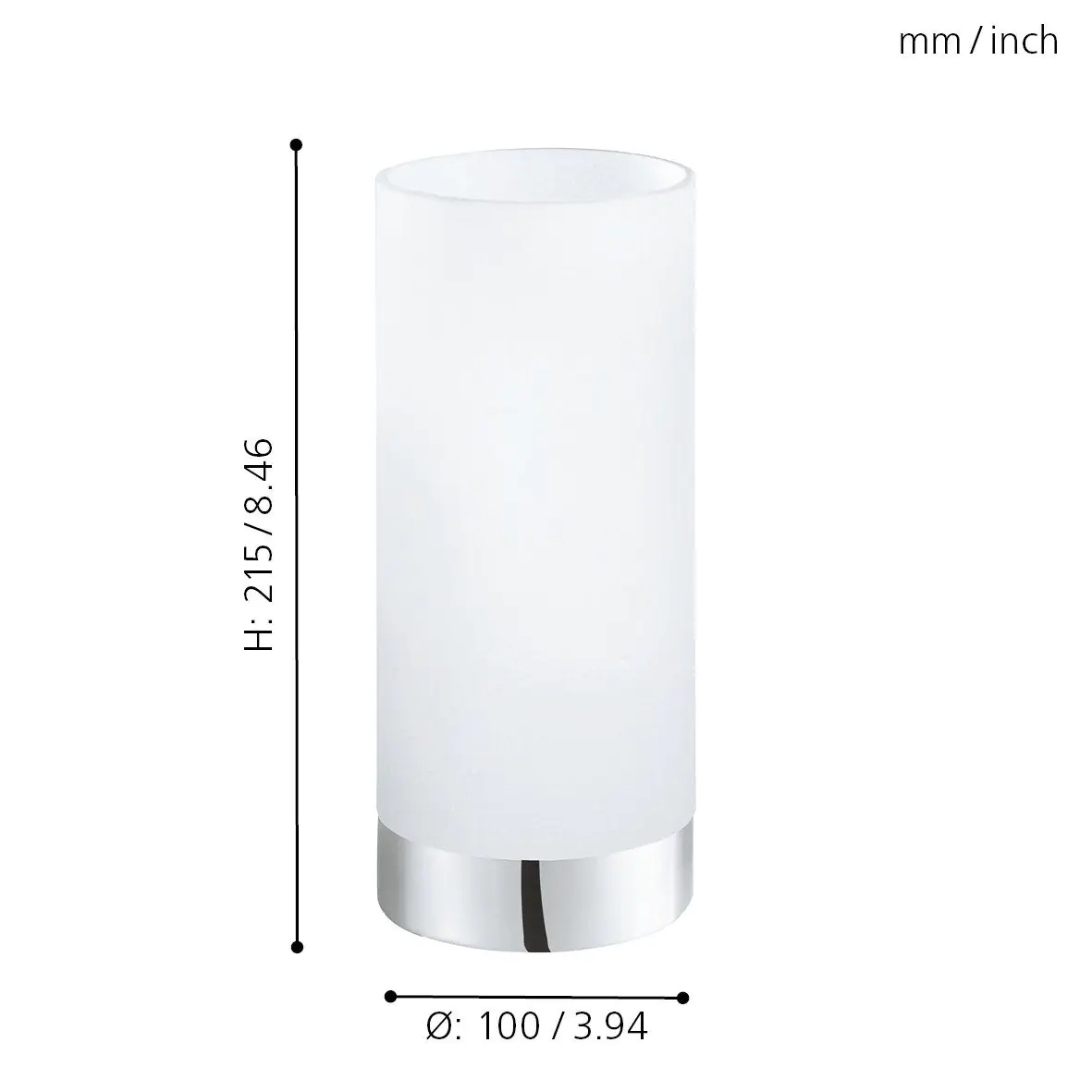 Eglo Tischleuchte Damasco 1 chrom 21,5 x 10 cm E27, max. 60 W