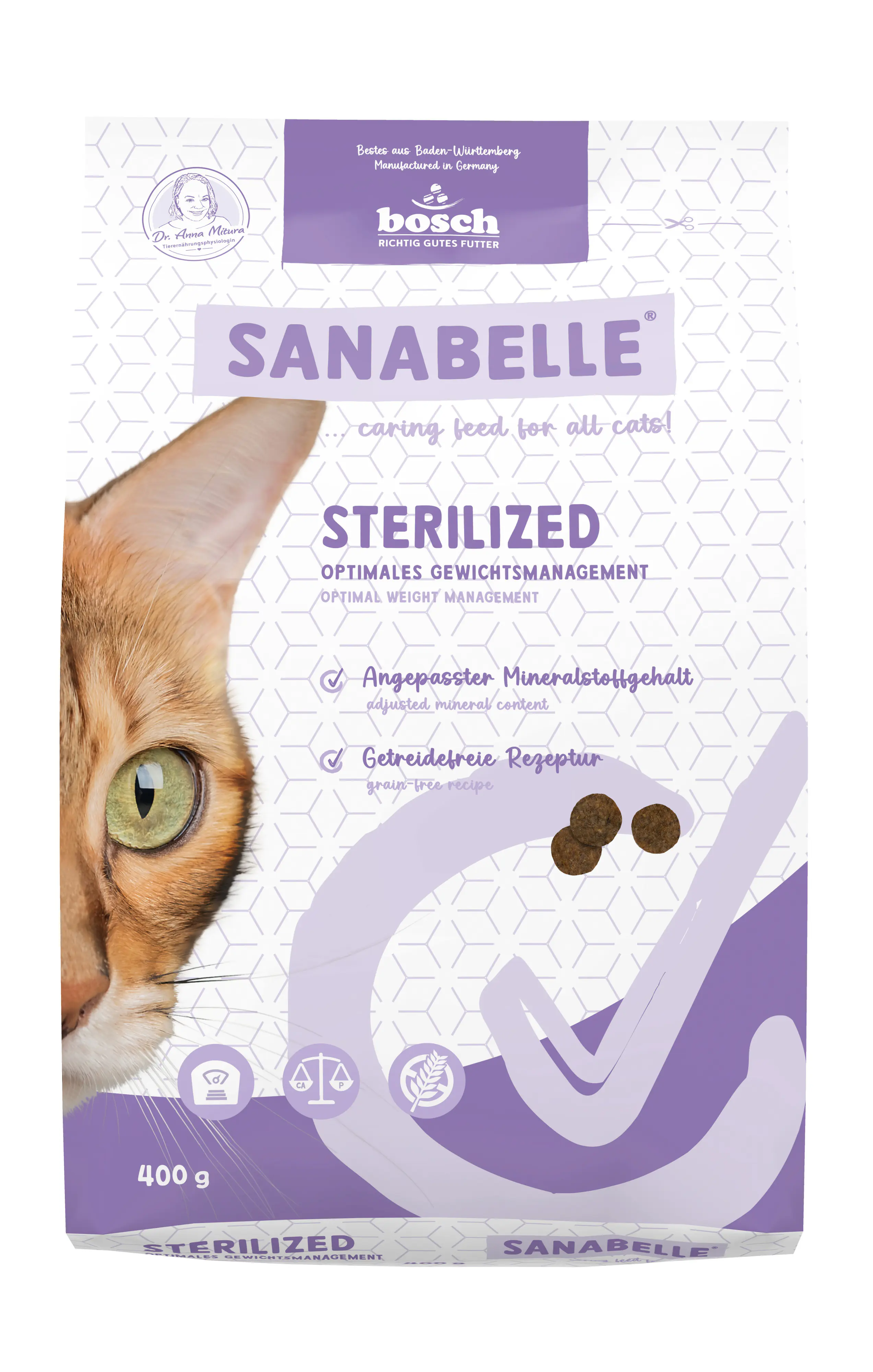 Sanabelle Katzentrockenfutter Adult mit Geflügel für sterilisierte Katzen 400 g