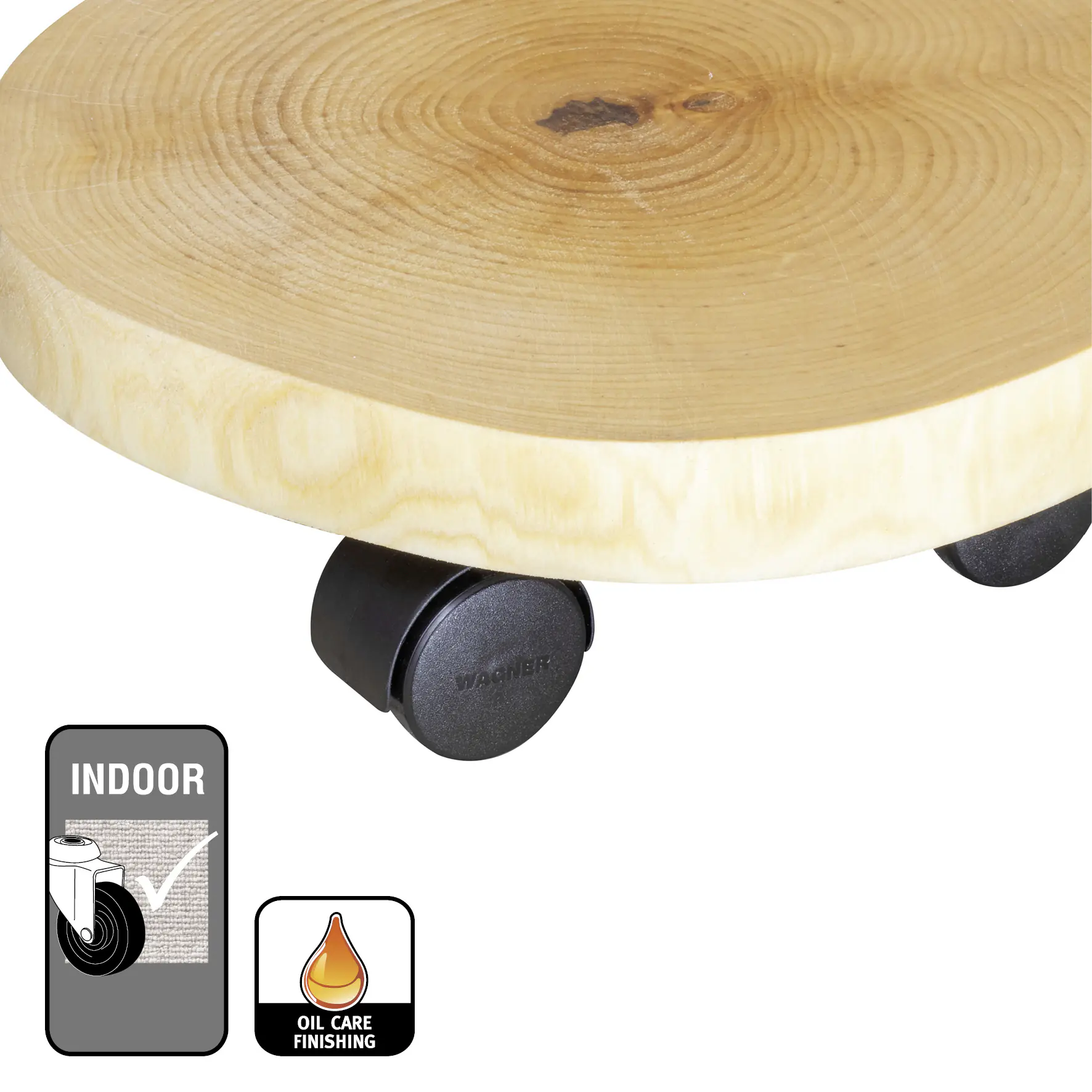 WAGNER Pflanzenroller Baumstamm rund Ø 25-30 cm Tragkraft bis max. 50 kg