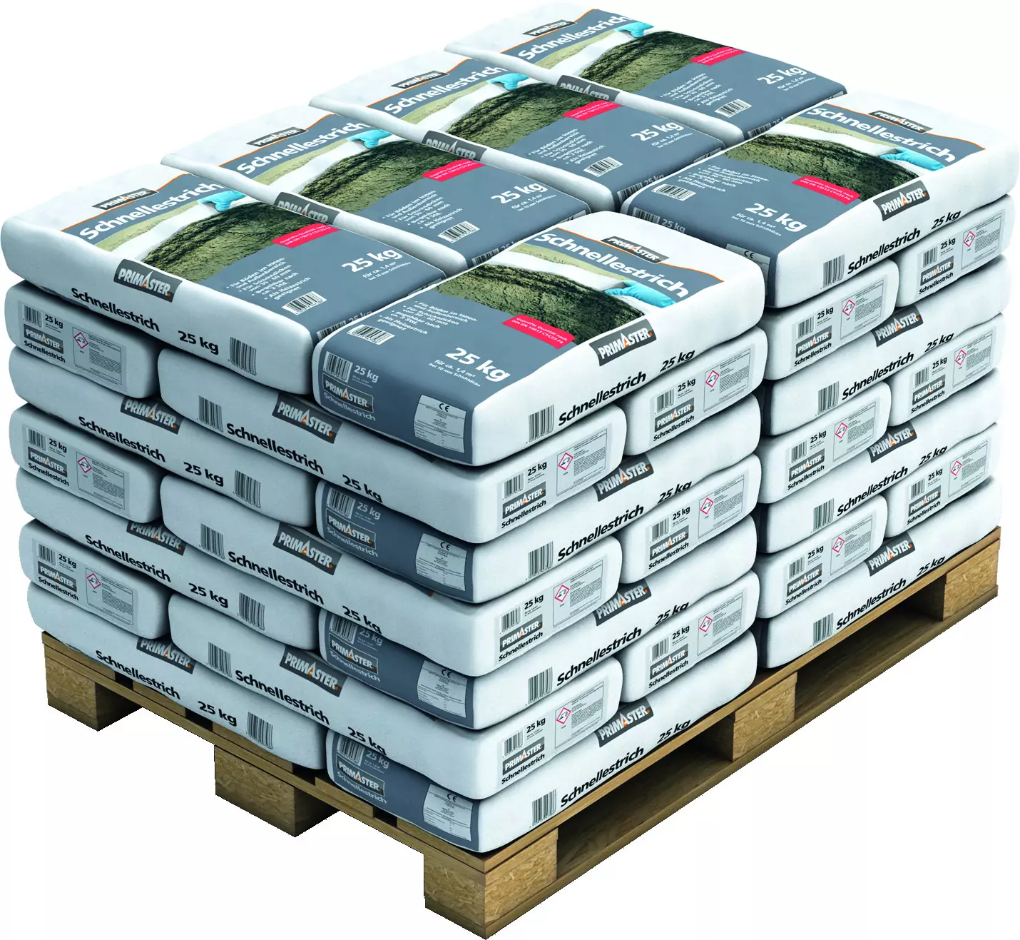 Primaster Schnellestrich 25 kg grau 4,0 mm 42 St. Palettenabnahme Primaster Schnellestrich 25 kg grau 4,0 mm 42 St. Palettenabnahme