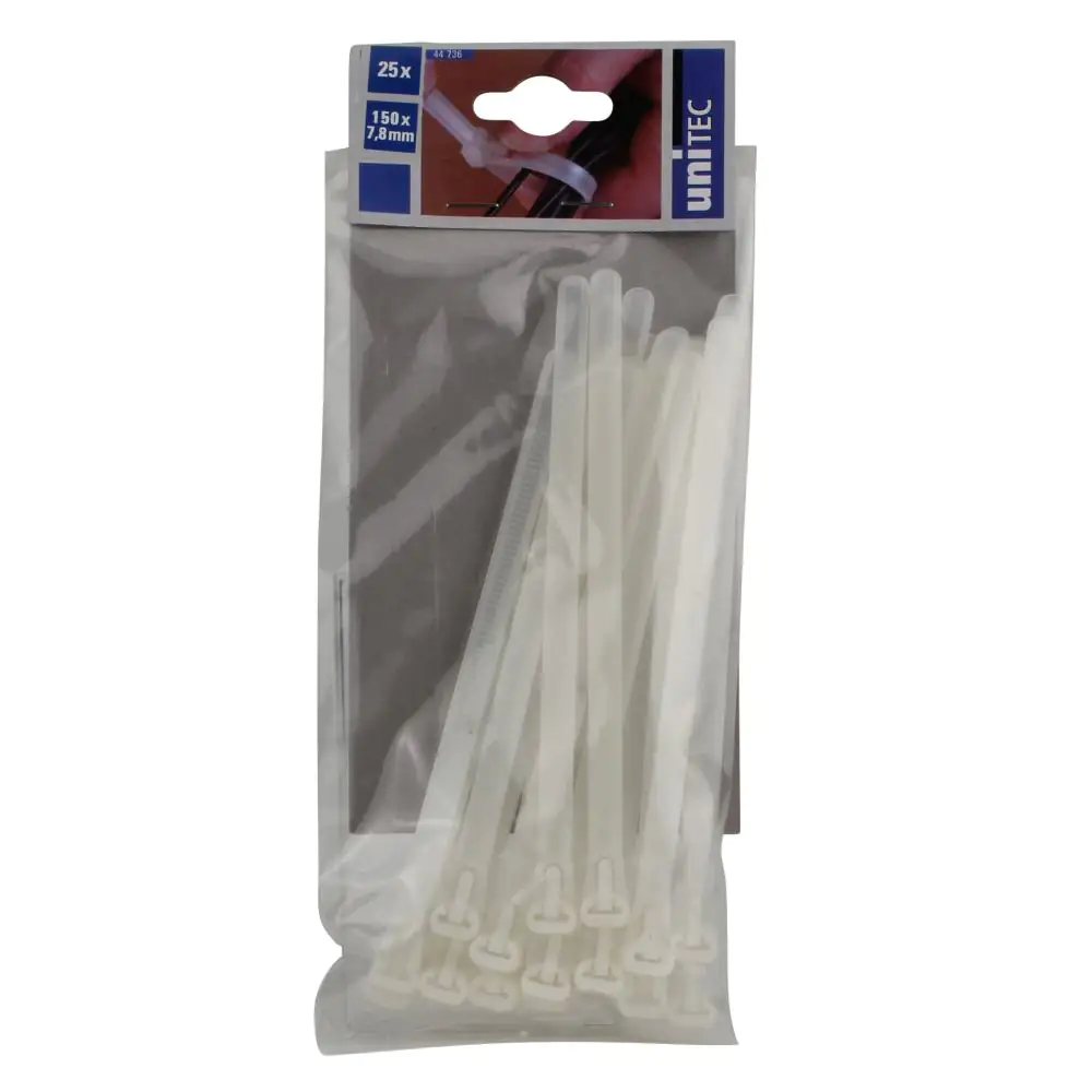 Kabelbinder 7,2 x 150 mm, wiederlösbar, 25 Stück, natur