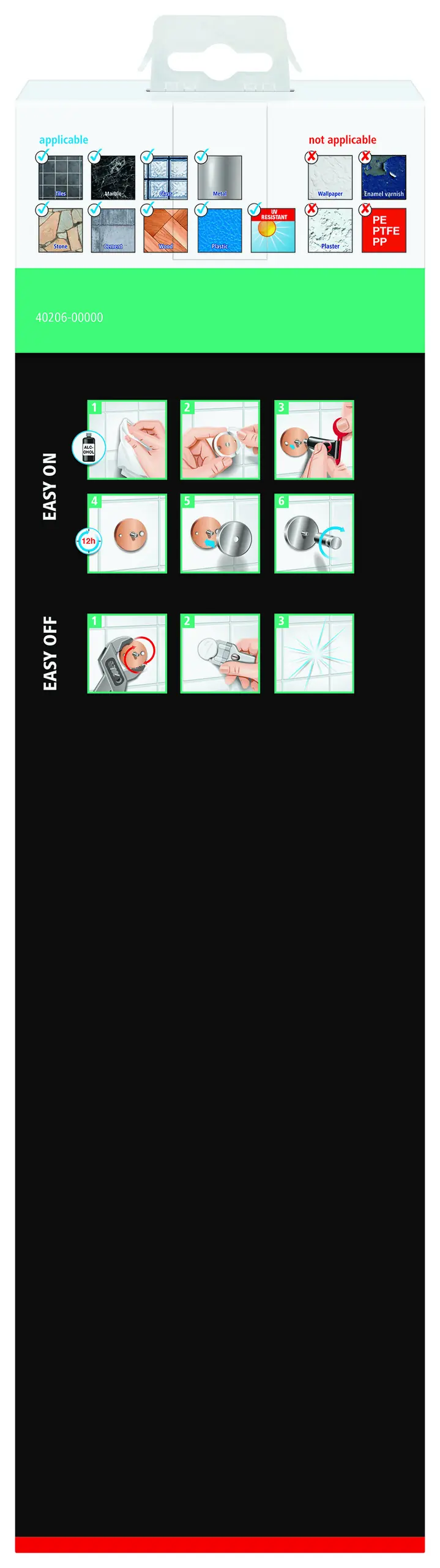 tesa Duschablagekorb Aluxx zum Kleben viereckig 1 Ablage verchromt 45 cm