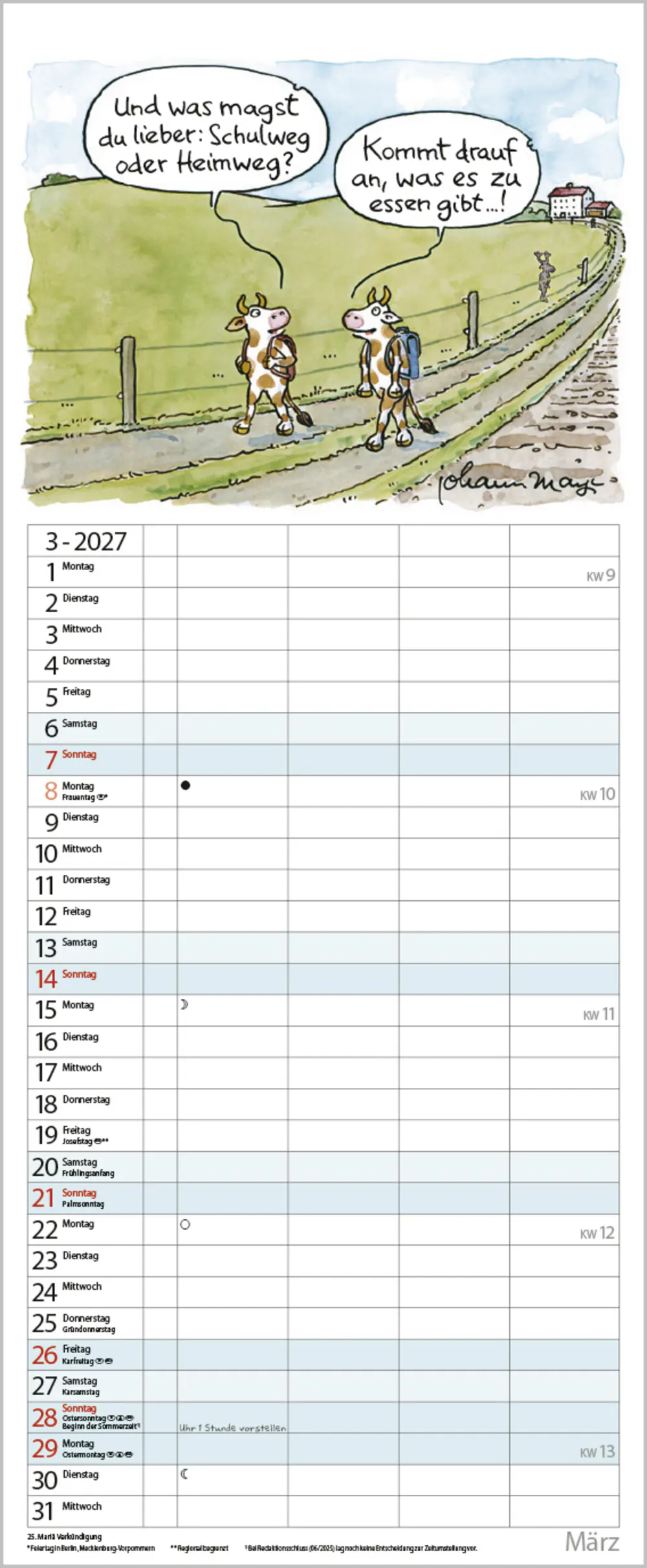 Korsch Kalender Tierisches Familienglück 2027