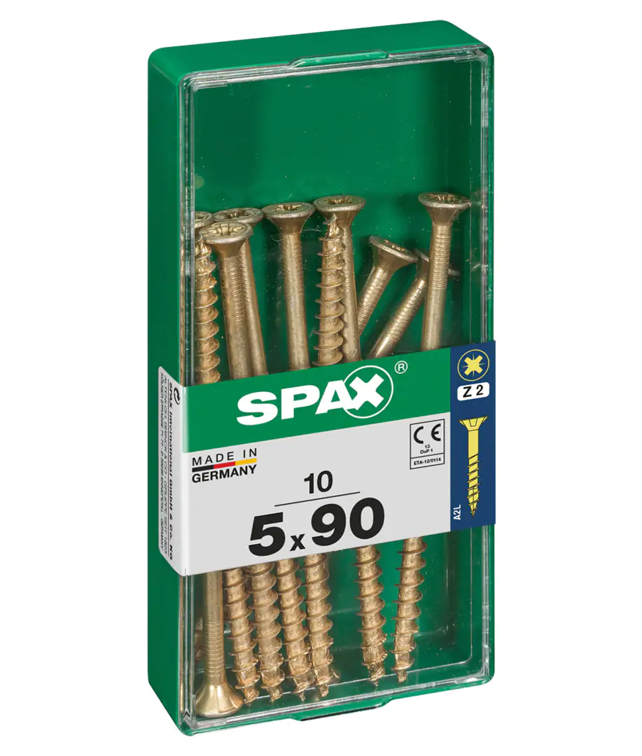 Spax Universalschrauben 5.0 x 90 mm PZ 2 - 10 Stk. Spax Universalschrauben 5.0 x 90 mm PZ 2 - 10 Stk.