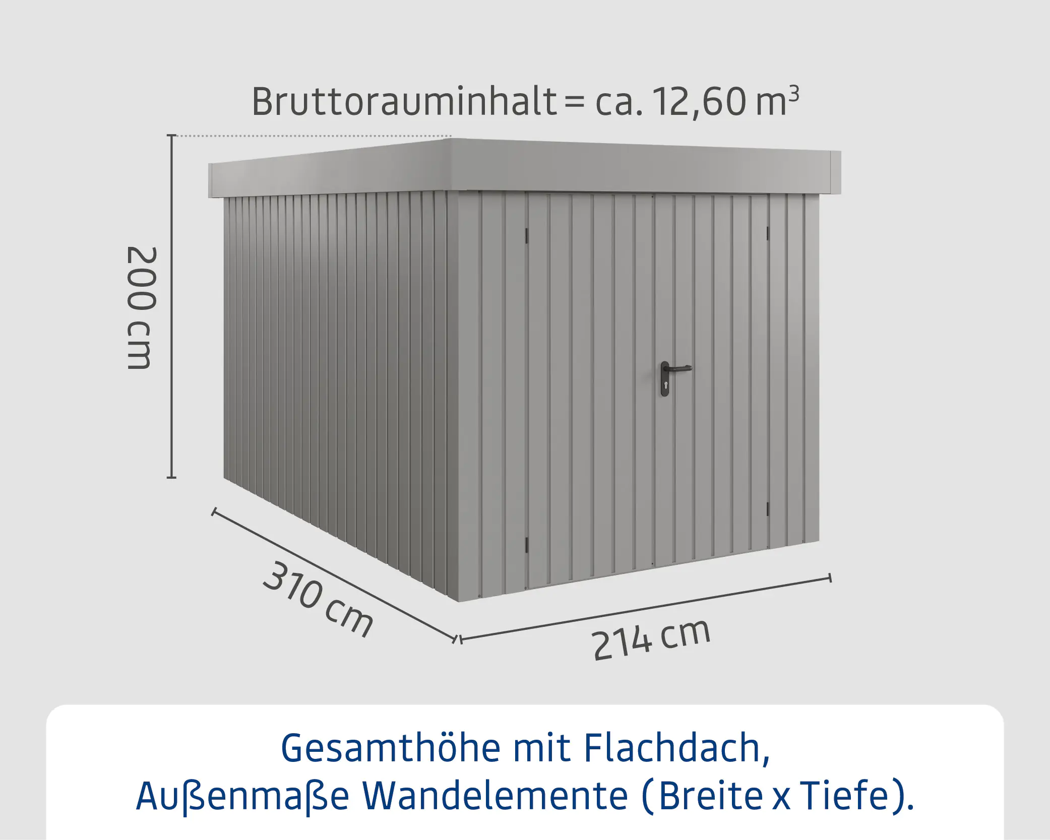 EcoStar Metallgerätehaus Euroline EFD7 aluminiumgrau 214 x 310 cm 2-flg. EcoStar Metallgerätehaus Euroline EFD7 aluminiumgrau 214 x 310 cm 2-flg.