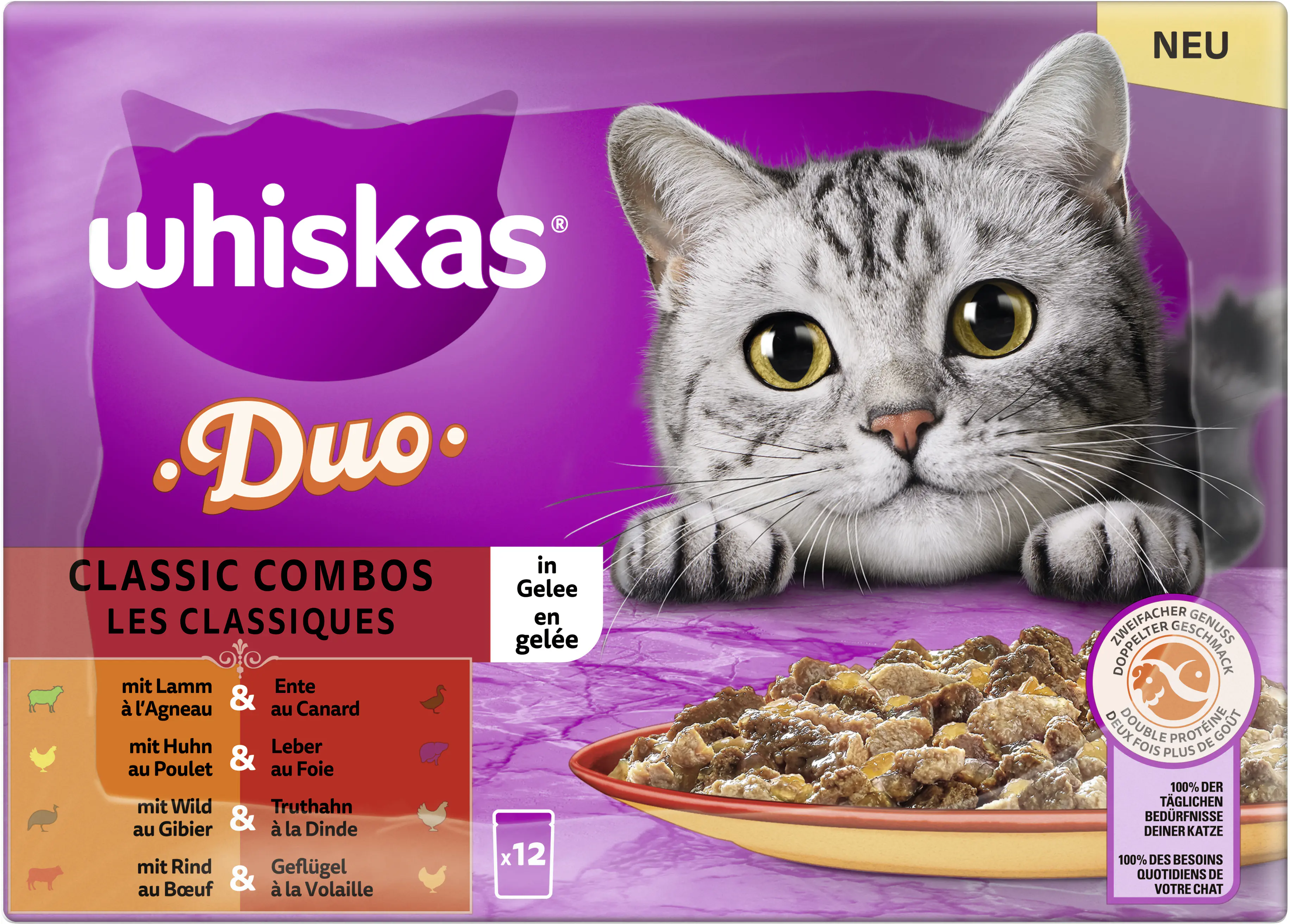 Whiskas Multipack Duo Classic Combos in Gelee Katzenfutter 12 x 85 g Whiskas Multipack Duo Classic Combos in Gelee Katzenfutter 12 x 85 g
