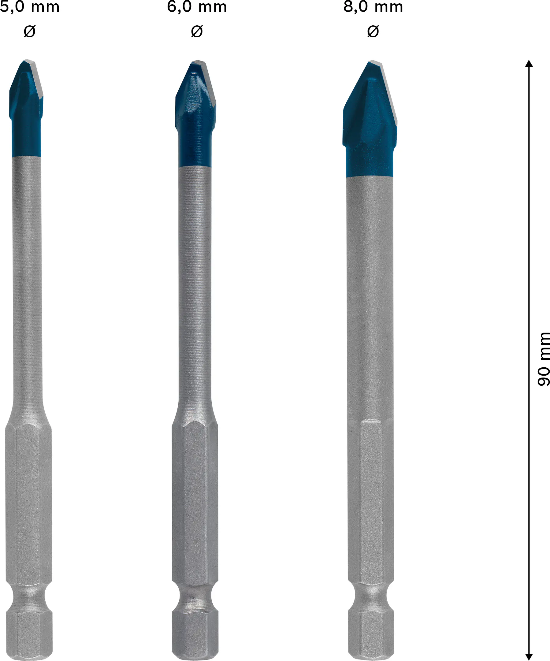 Bosch Expert HardCeramic HEX-9 Bohrer-Set 3-teilig