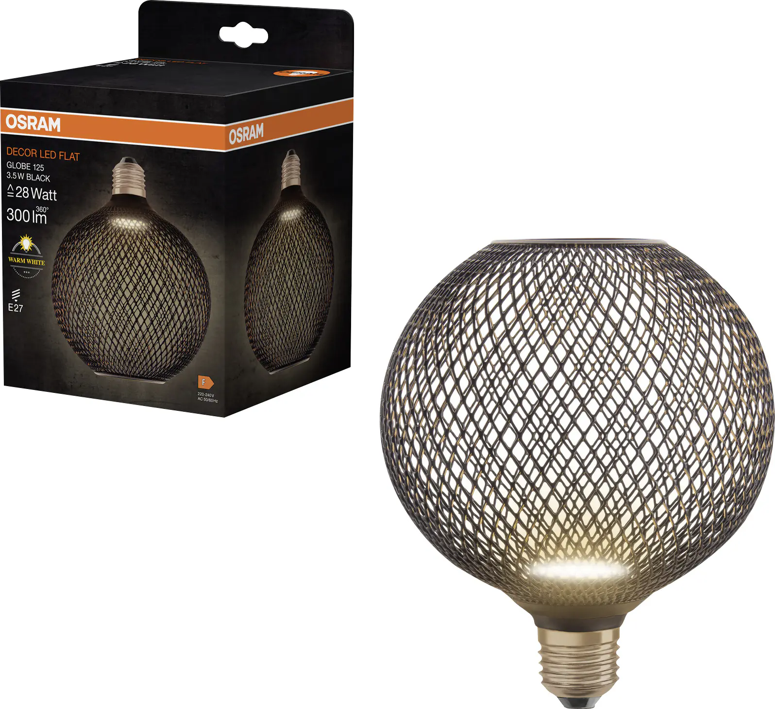 Osram Decor LED Leuchtmittel Flat Globe 125 E27 3,5 W schwarz Osram Decor LED Leuchtmittel Flat Globe 125 E27 3,5 W schwarz