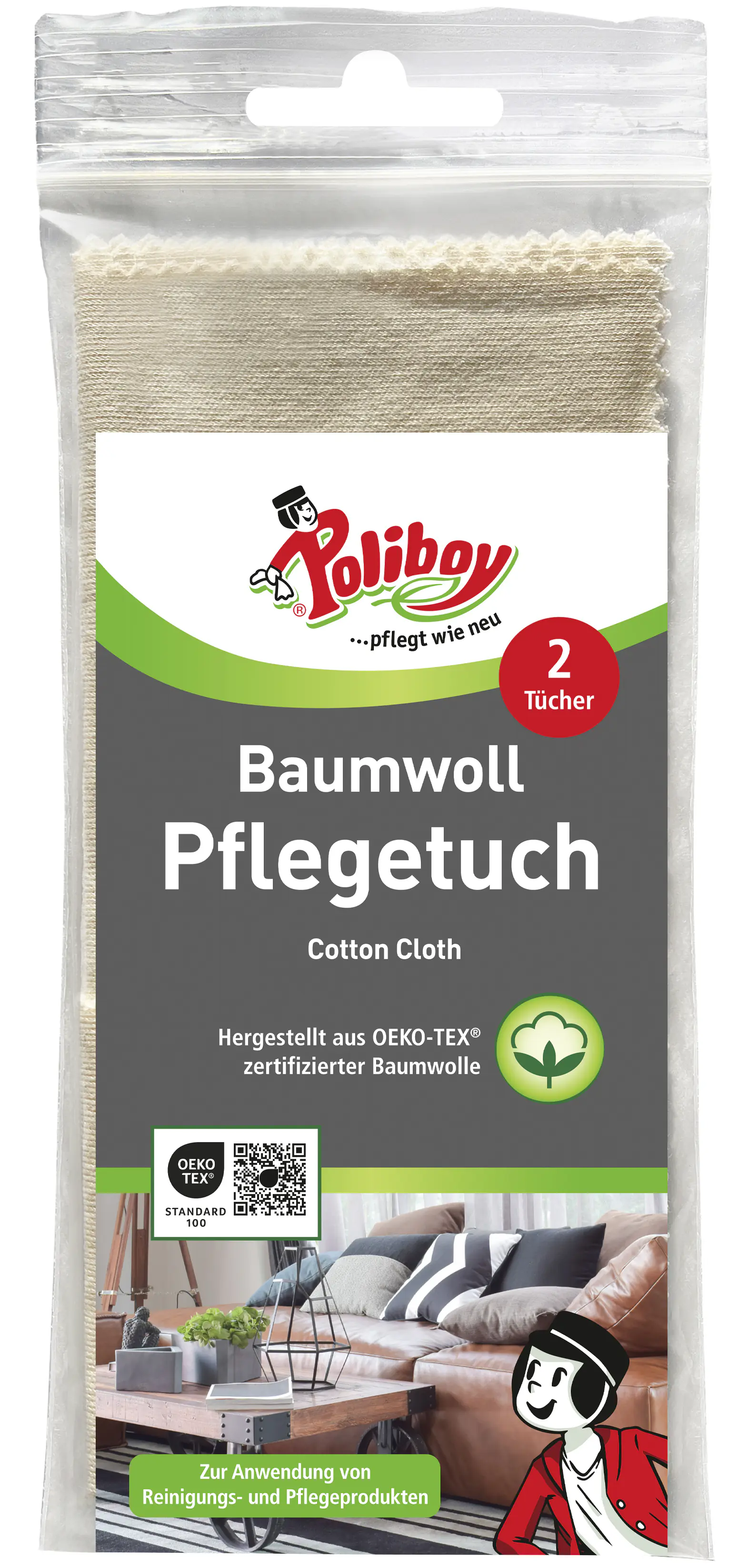 Poliboy Baumwoll Pflegetuch 2 Stück 