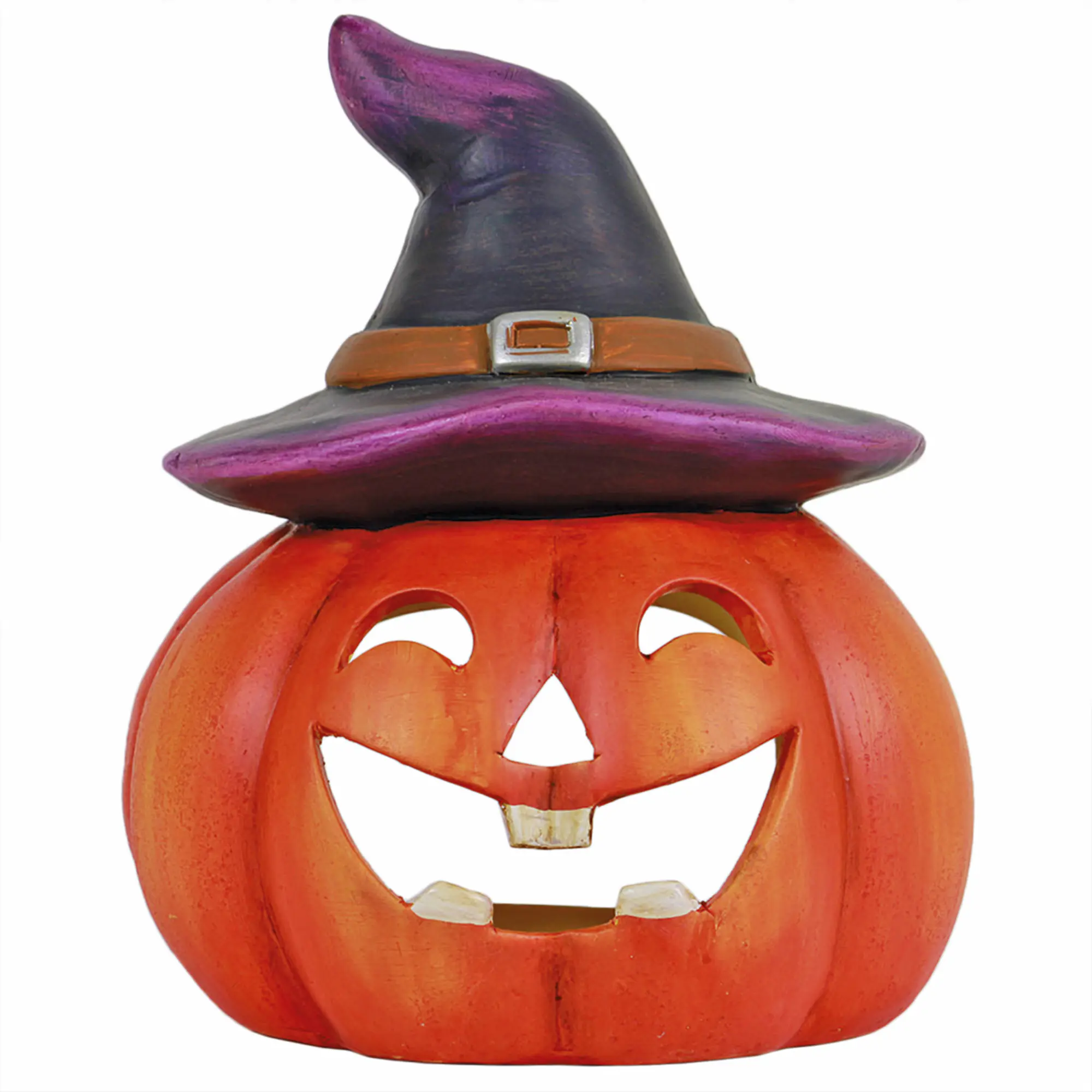 Windlicht Kürbishexe Keramik 21 cm orange schwarz  Windlicht Kürbishexe Keramik 21 cm orange schwarz