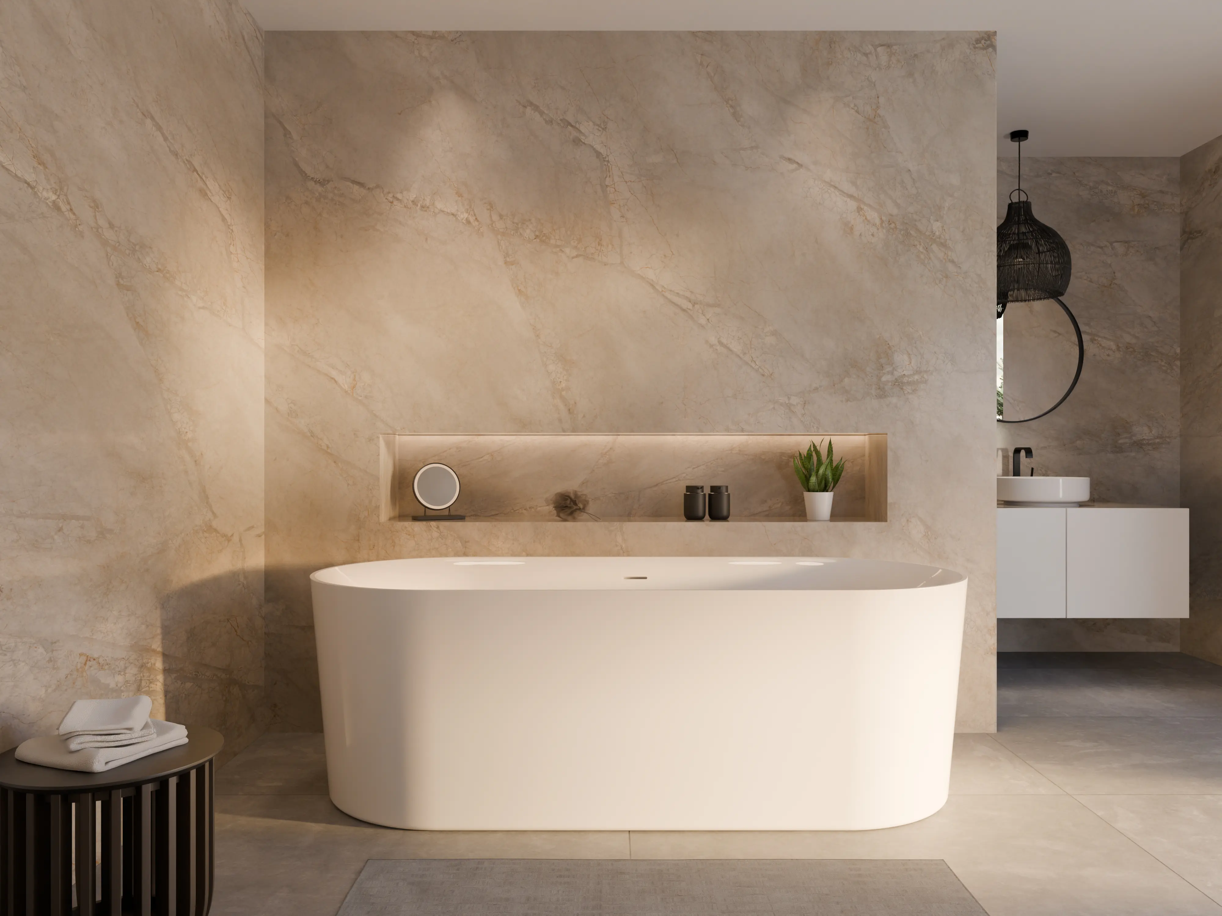 Ottofond Freistehende Badewanne Mince 180 x 80 cm weiß