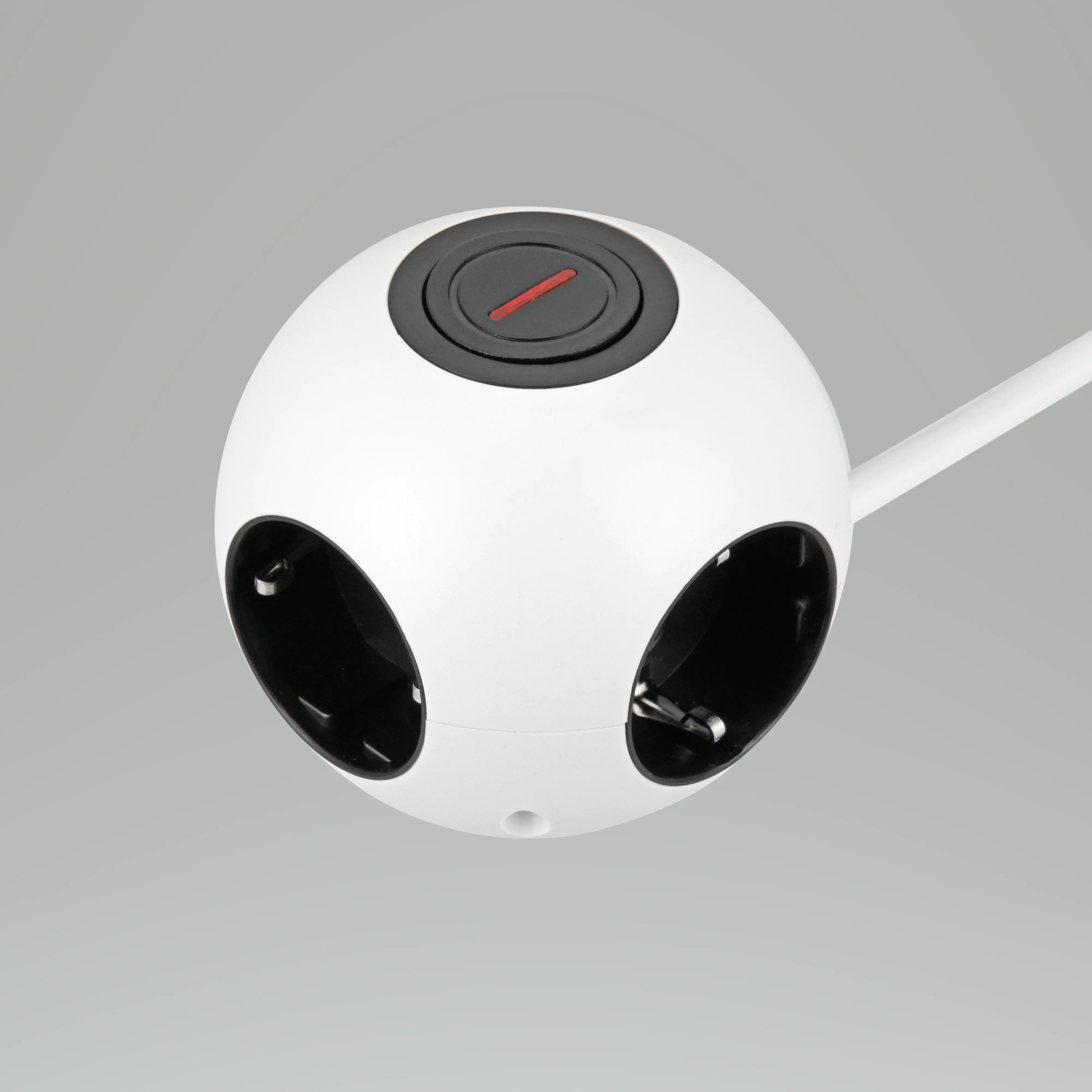 REV Steckdosenwürfel Powerglobe 4-fach mit Schalter weiß-schwarz