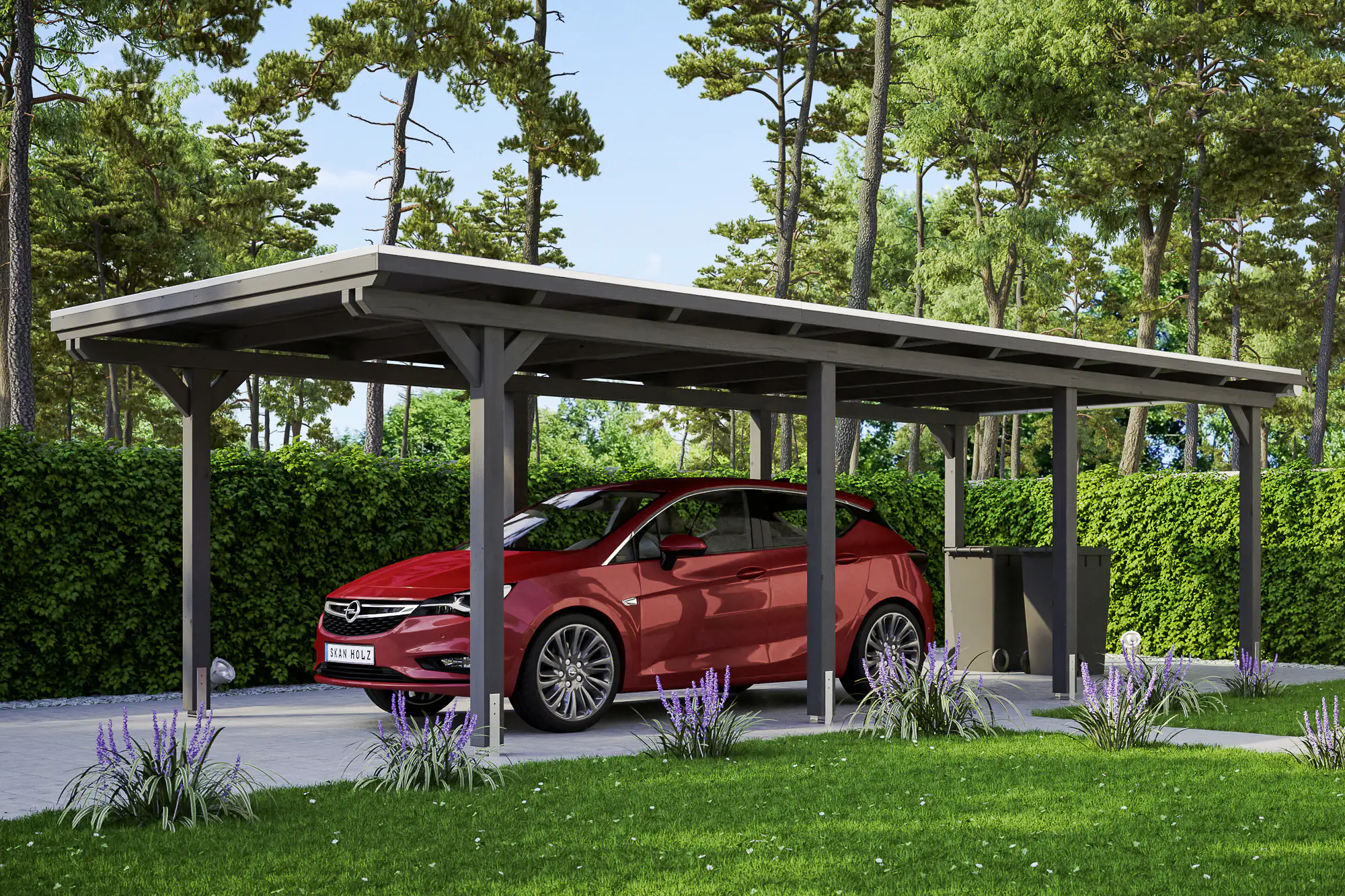 4018211031030_2109970 SKAN HOLZ Carport Emsland 354 x 846 cm mit EPDM-Dach