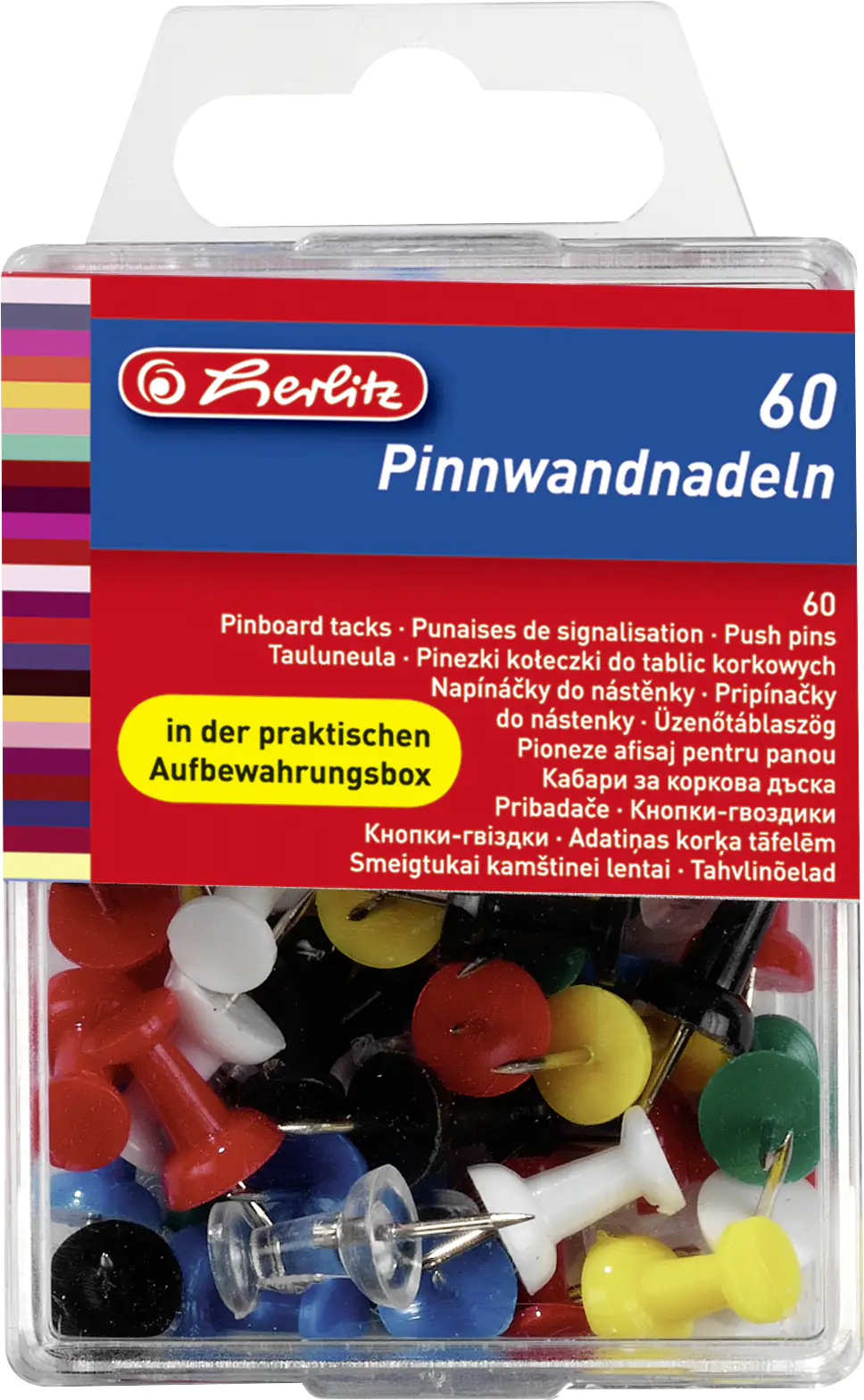 herlitz Pinnwandnadeln farbig 60 Stück 23 mm