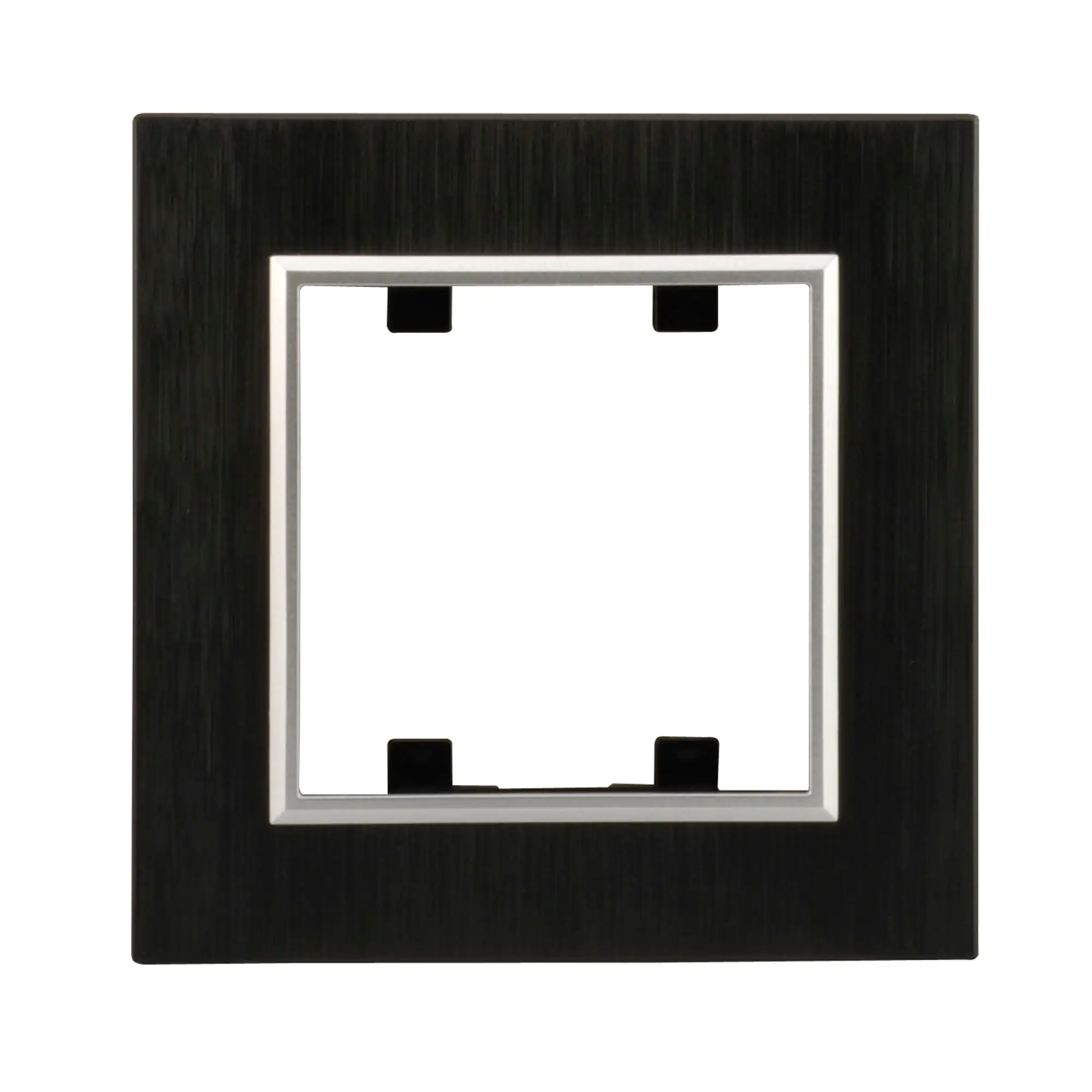 Unitec Abdeckrahmen 1-fach LUMIA, Metall schwarz silber Unitec Abdeckrahmen 1-fach LUMIA, Metall schwarz silber
