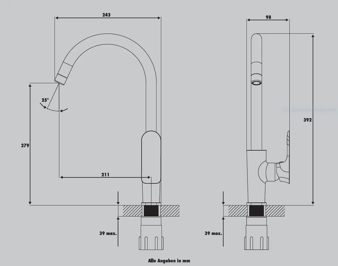 Primaster Küchenarmatur Mainz verchromt