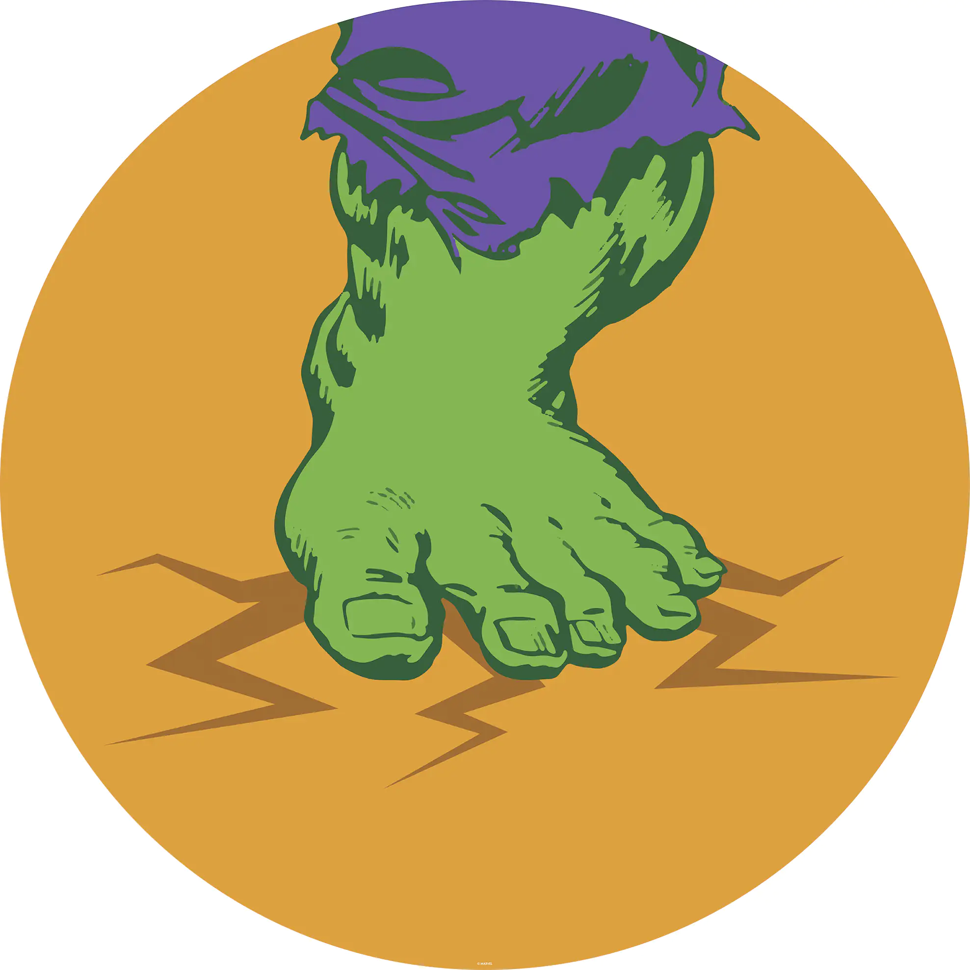 Komar Vlies Fototapete Dot Aveng Hulk's Foot P Ø 128 cm, selbstklebend Komar Vlies Fototapete Dot Aveng Hulk's Foot P Ø 128 cm, selbstklebend