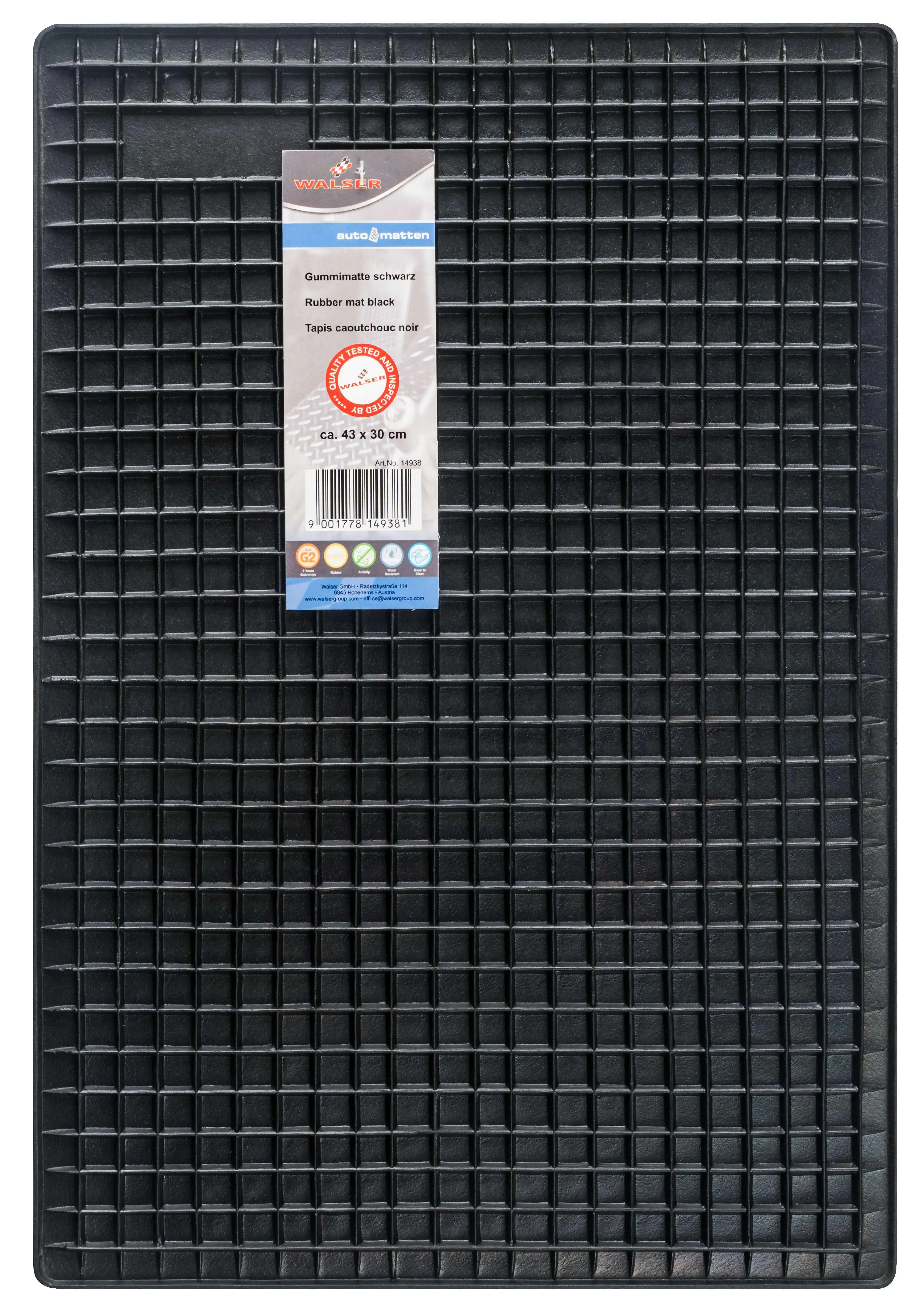 Walser Universal Fußmatte Wabenmatte zuschneidbar 41x28cm schwarz