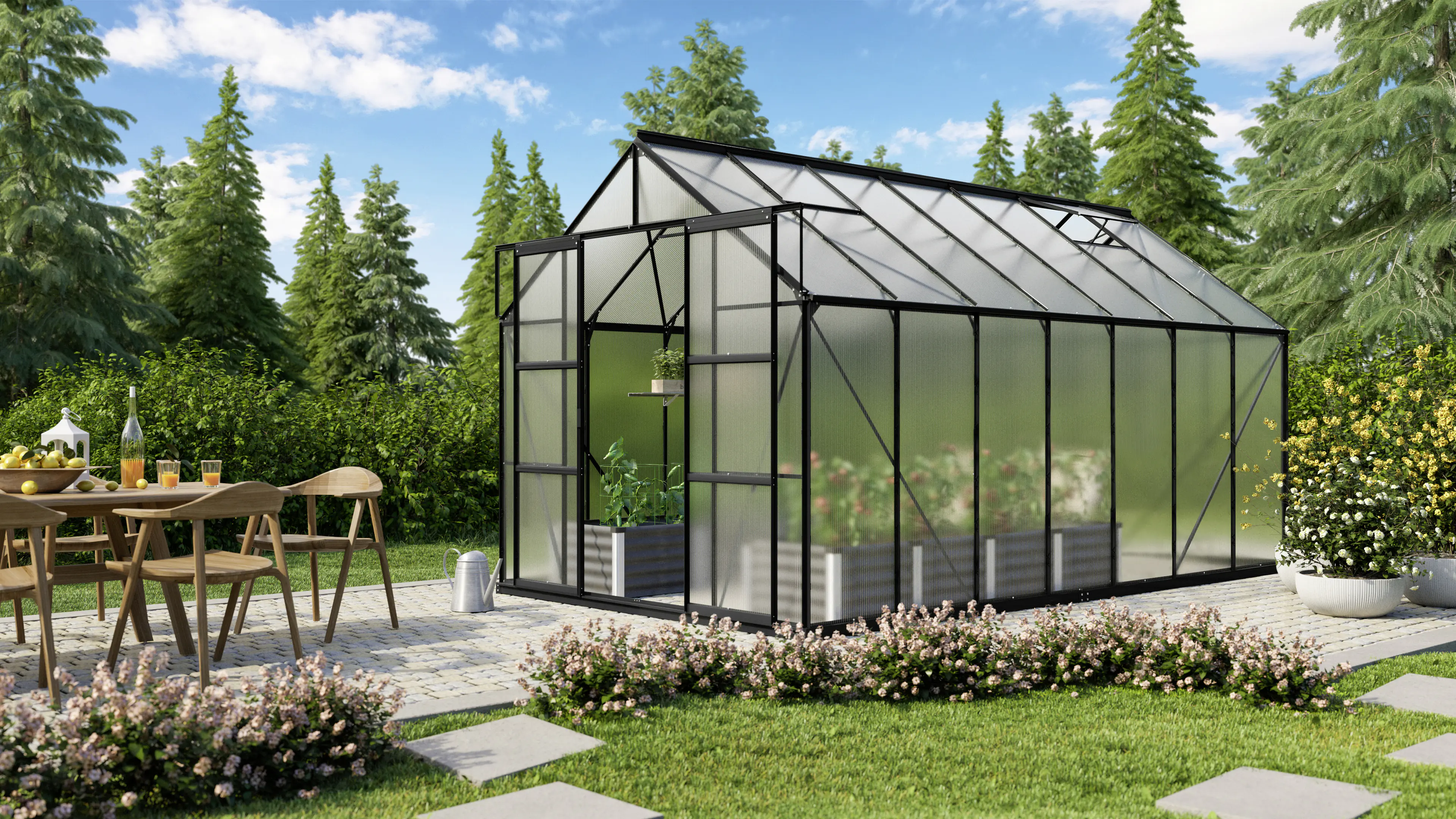 Vitavia Gewächshaus Uranus 11500 254 x 441 cm 4 mm Hohlkammerplatten