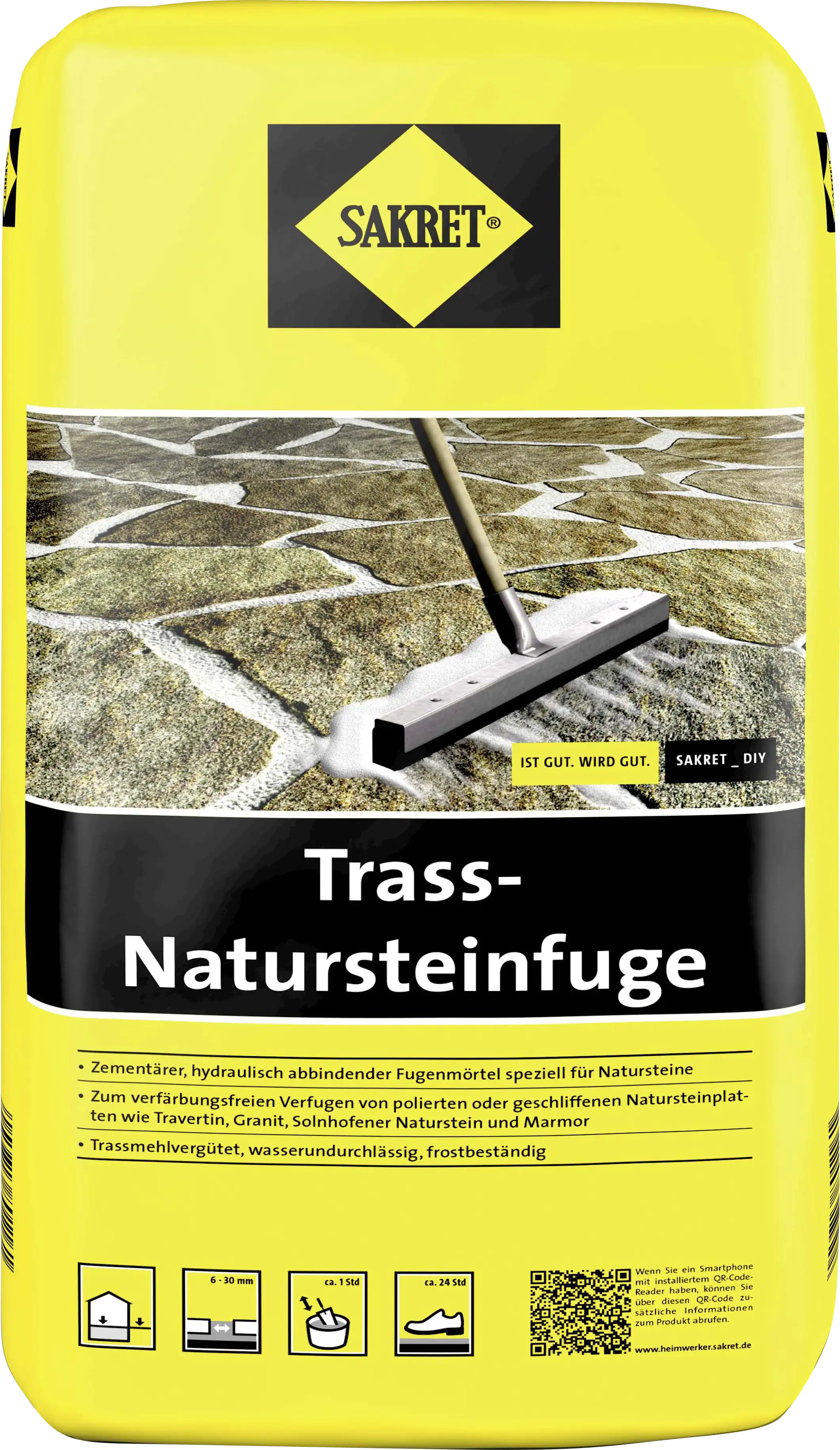 SAKRET Trass-Natursteinfuge 6 - 30 mm grau 25 kg
