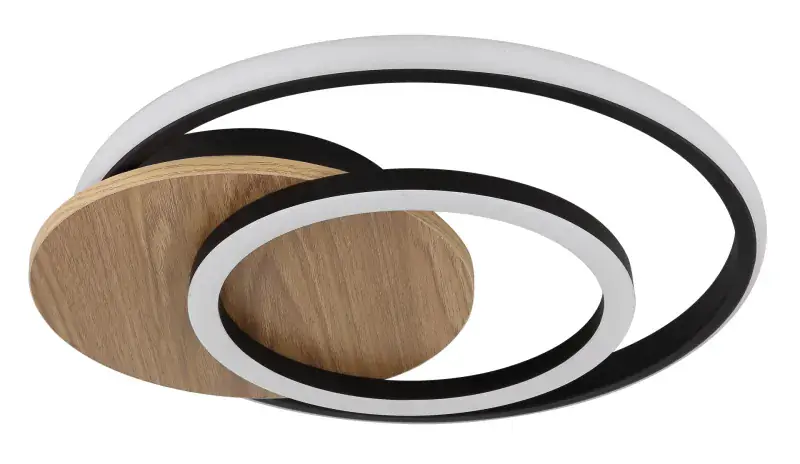 Globo Deckenleuchte Julio 38 x 36 cm L x B holzoptik dunkel warmweiß