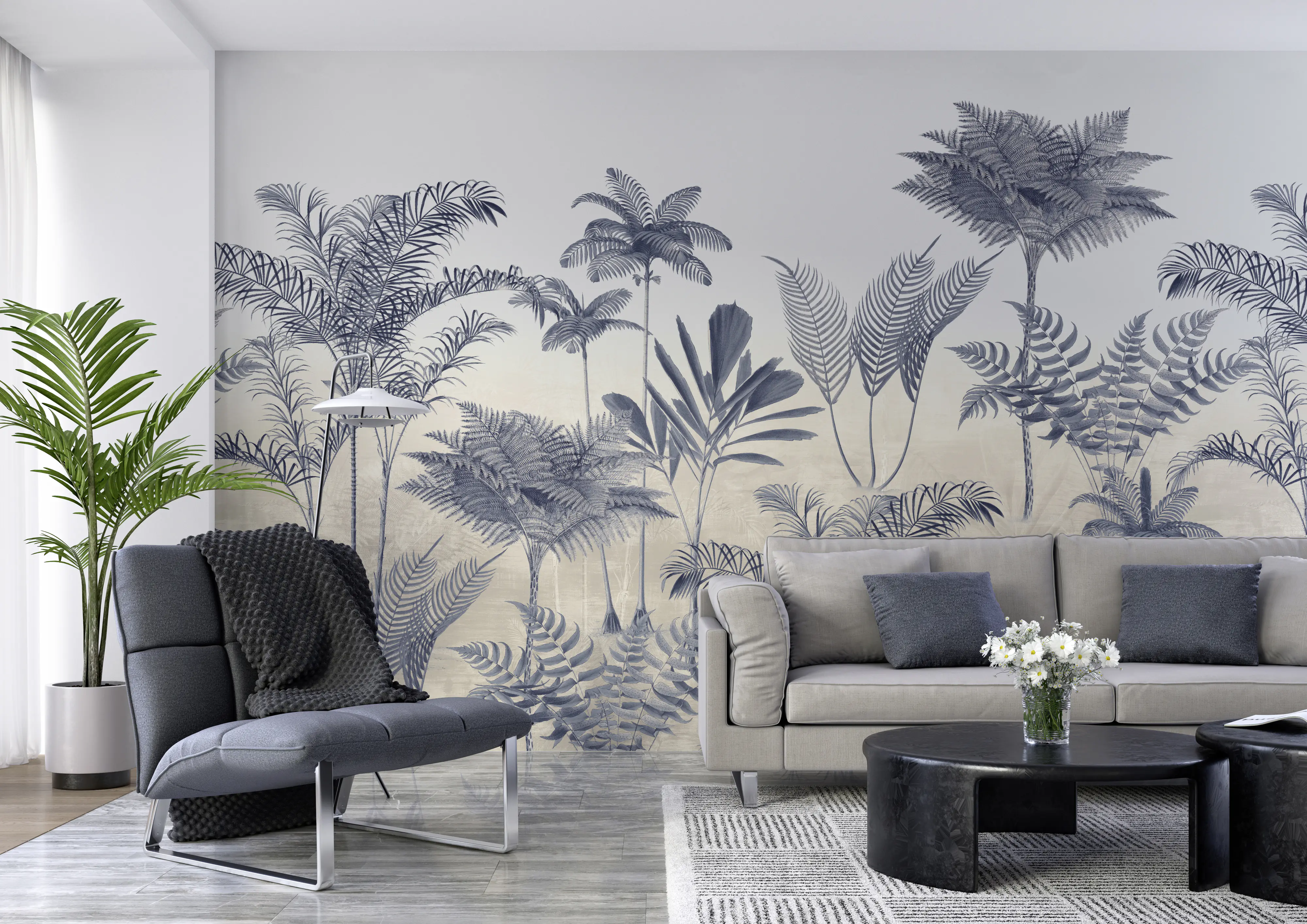 Rasch Vlies Fototapete 556230 Blau-Mittelblau Muster & Motive 3 m x 4,24 m