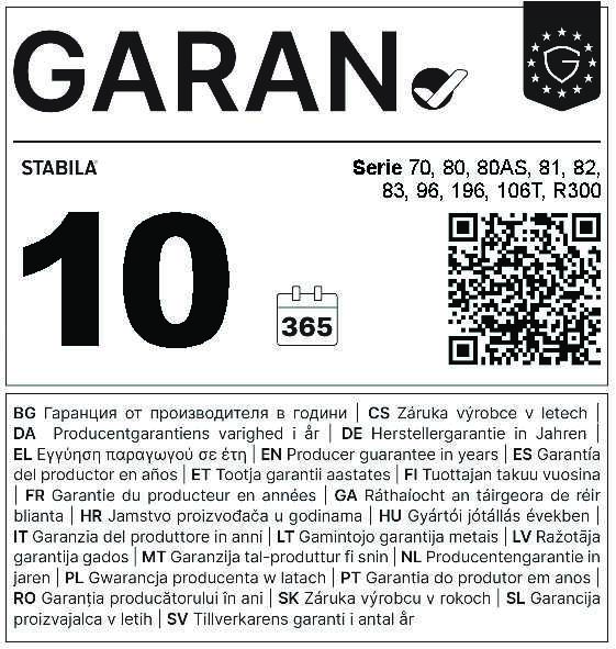 10 Jahre Garantie