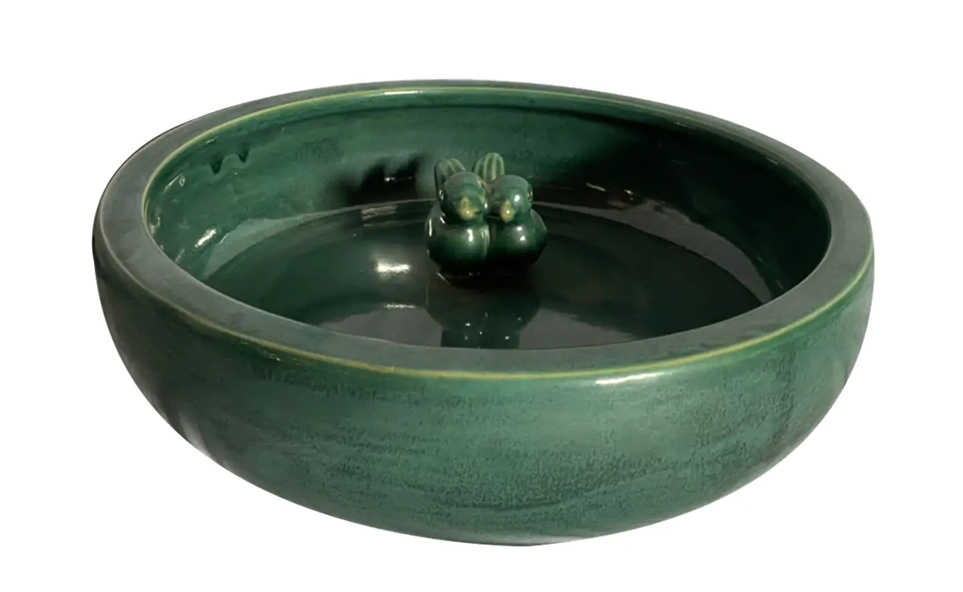 TrendLine Vogeltränke grün glasiert 28,5 x 28,5 x 7,5 cm TrendLine Vogeltränke grün glasiert 28,5 x 28,5 x 7,5 cm