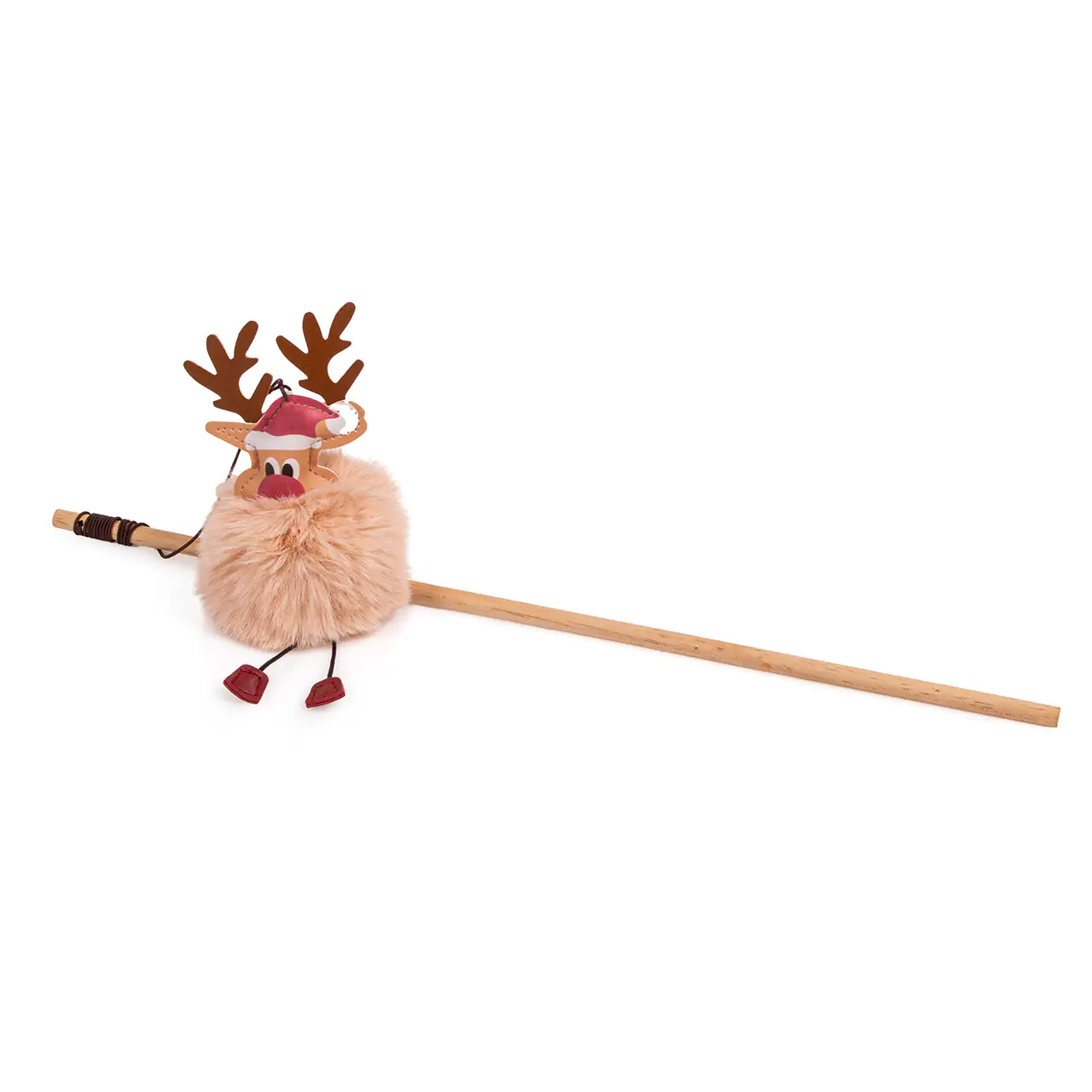 CanadianCat Katzenangel mit Plüschbommel beige