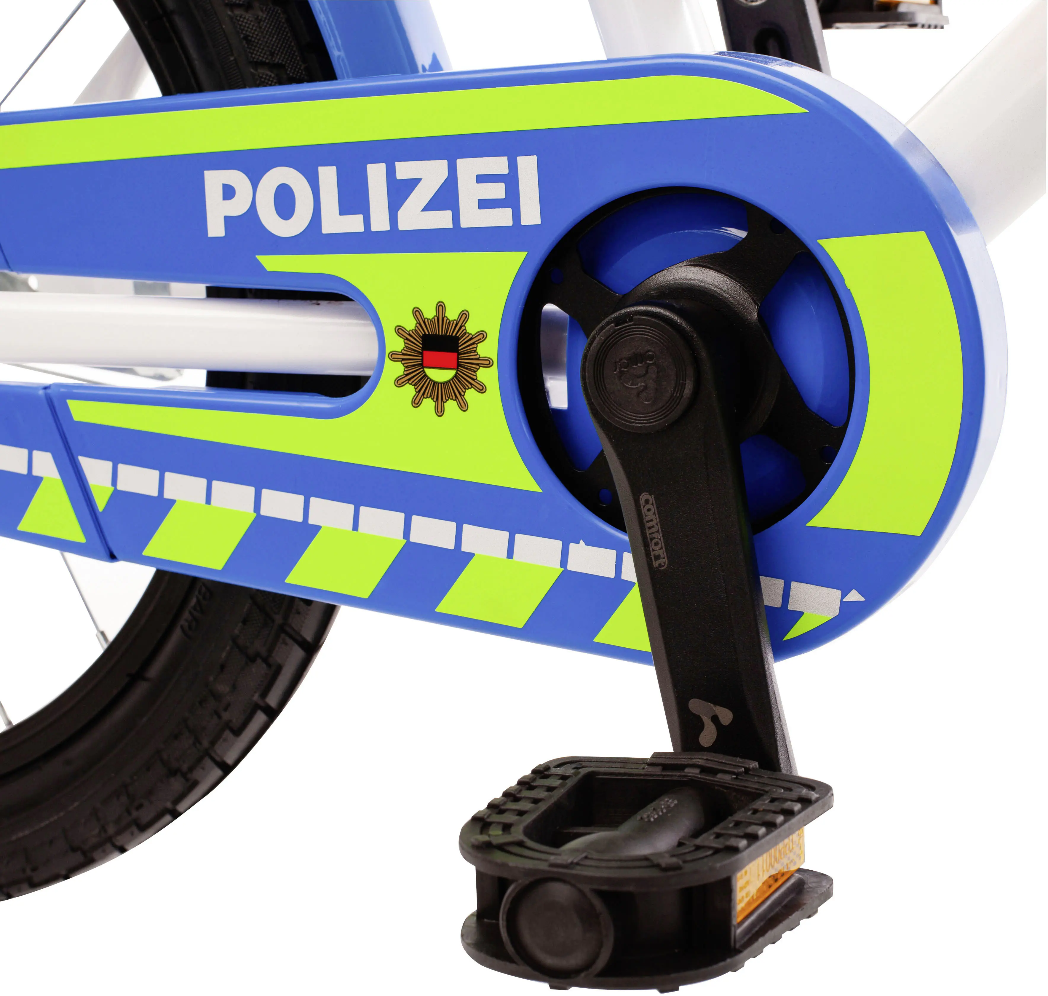 Bachtenkirch Kinderfahrrad Polizei 14 Zoll kristallweiß/blau/neon