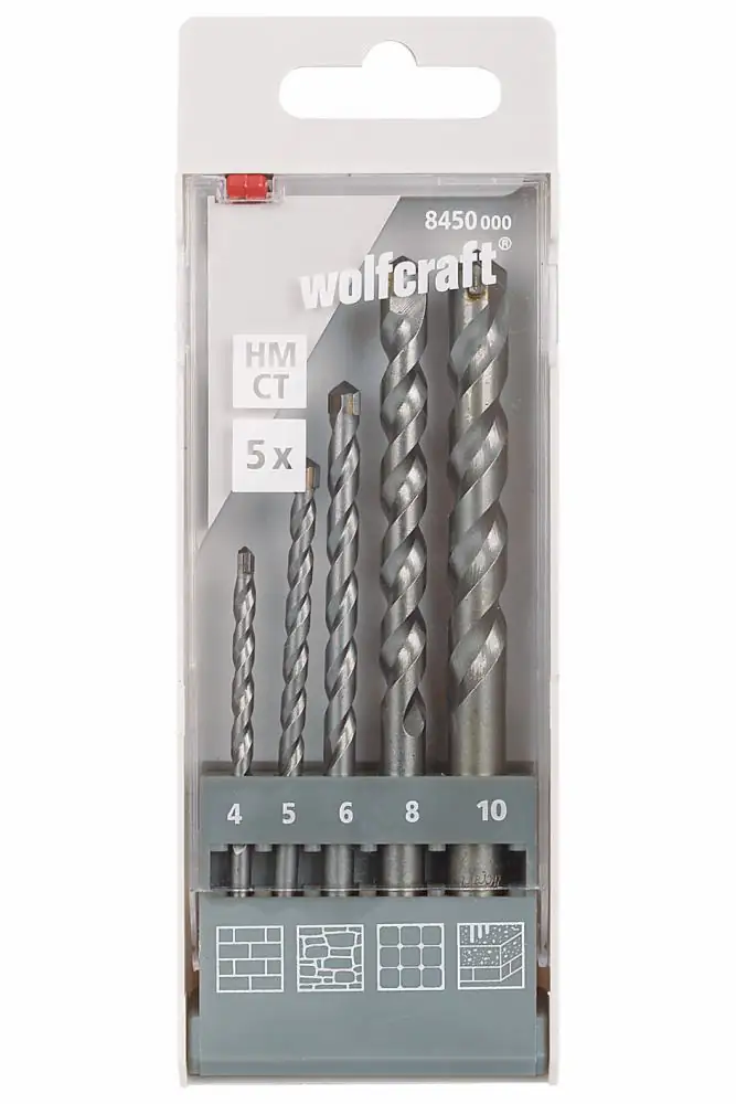 Wolfcraft Steinbohrer-Set HM 8450000 Ø 4 - 10 mm 5-teilig Rundschaft