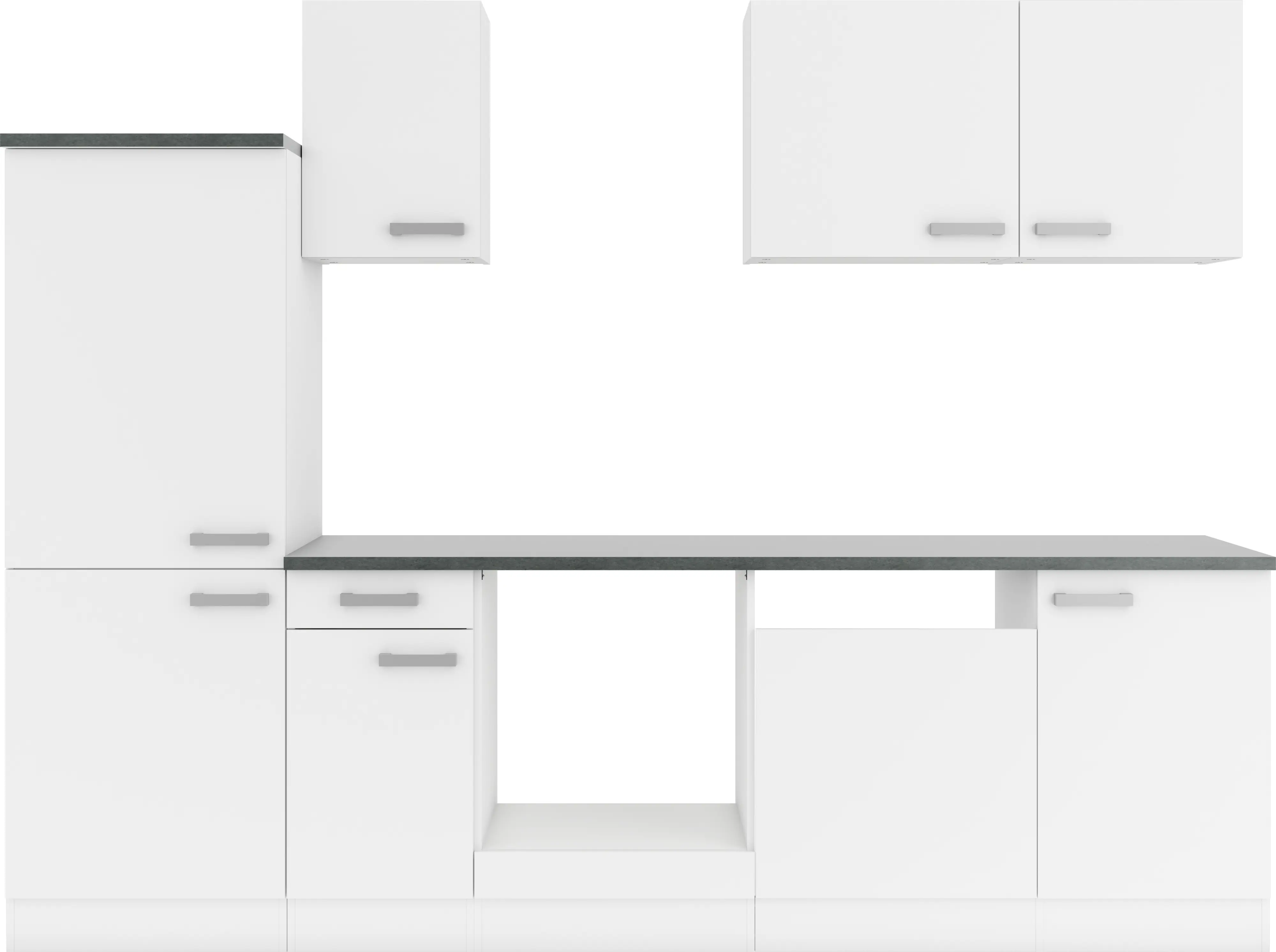 Optifit Küchenzeile Oslo 214 ohne Geräte weiß 270 cm