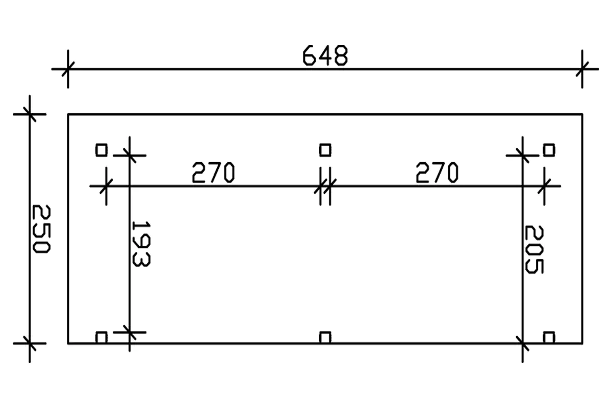 SKAN HOLZ Terrassenüberdachung Siena 648 x 250 cm Leimholz