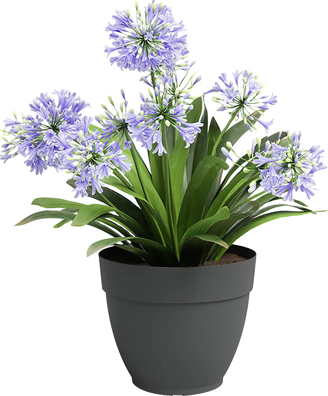 Artevasi Pflanztopf Capri Campana Kunststoff anthrazit matt Ø 50 x 42 cm