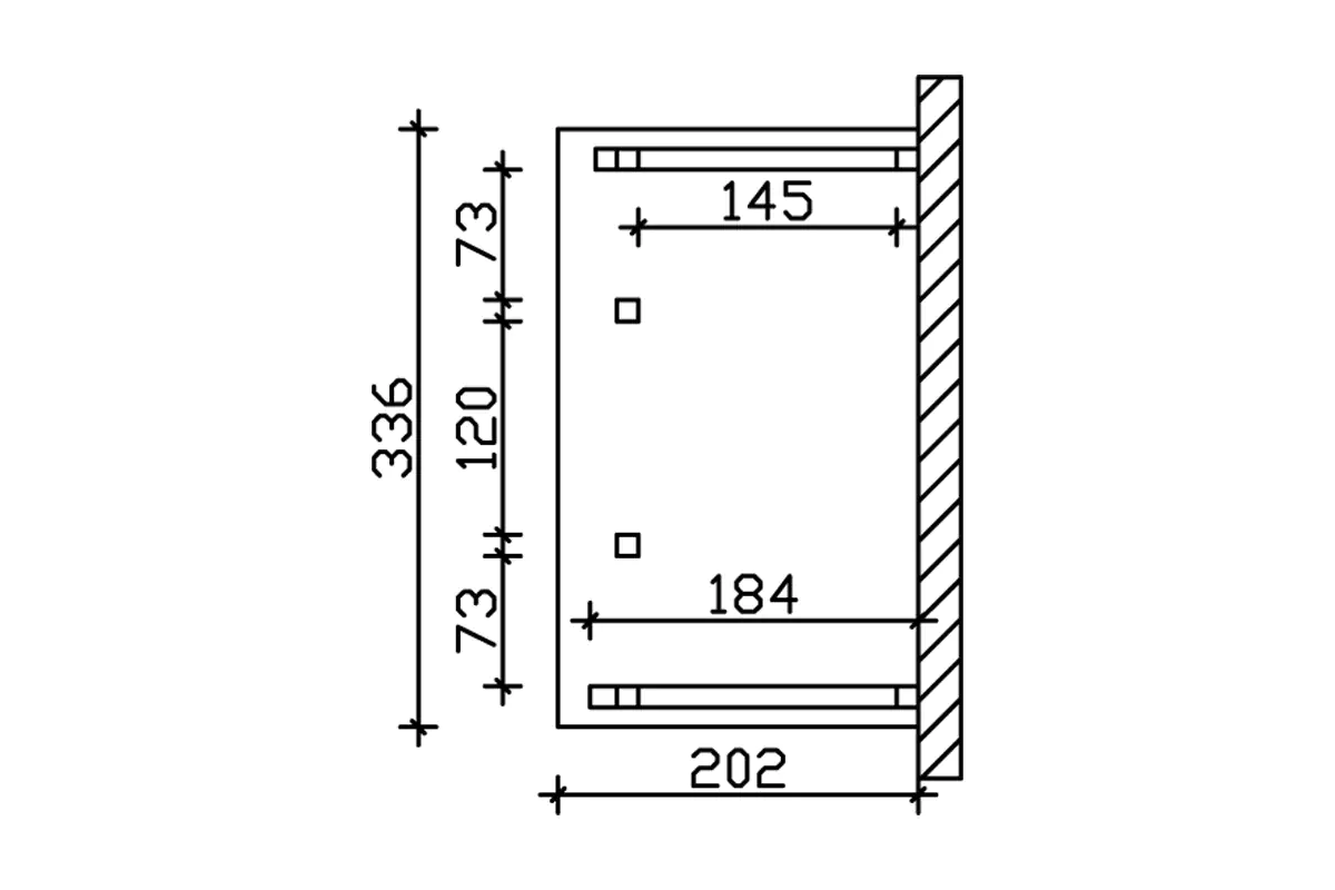 SKAN HOLZ Vordach Paderborn Typ 7 336 x 202 cm, natur